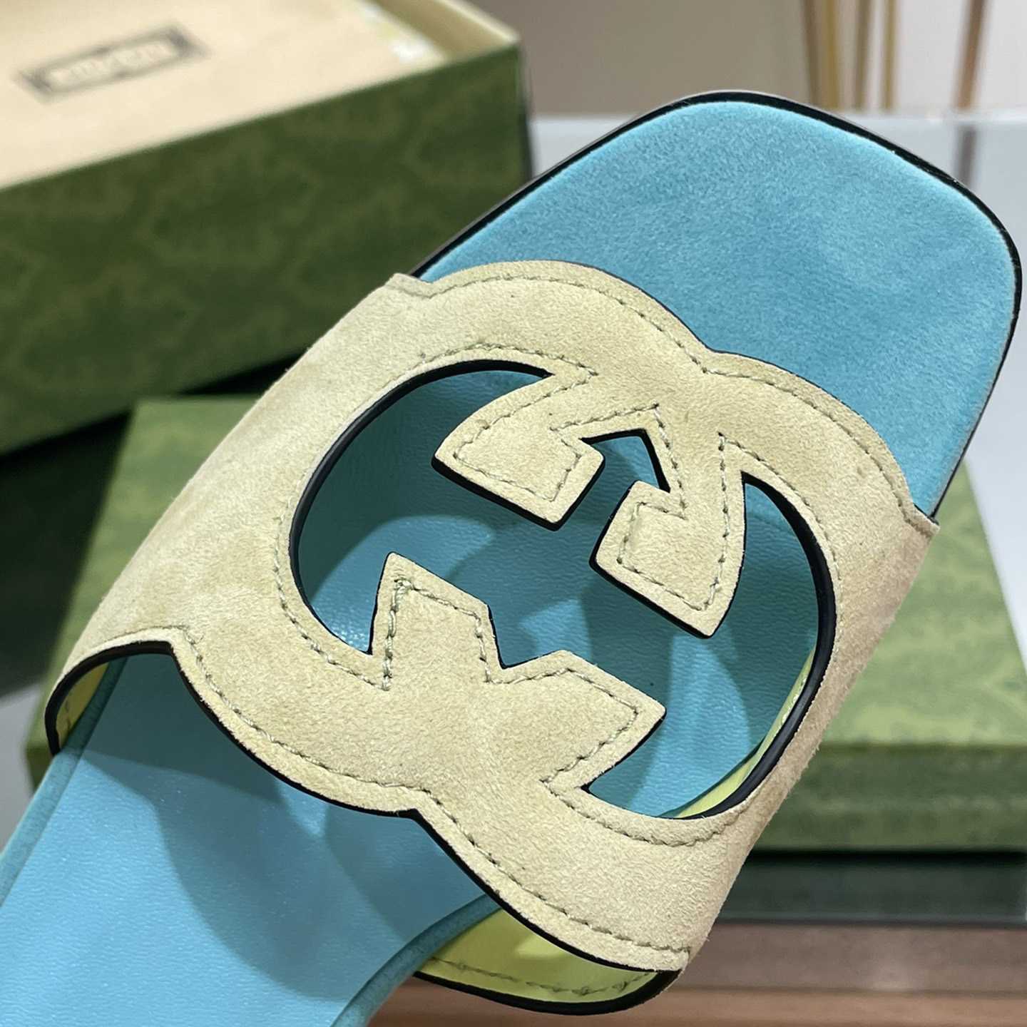Gucci Women's Interlocking G Cut-out Slide Sandal - PerfectKickZ