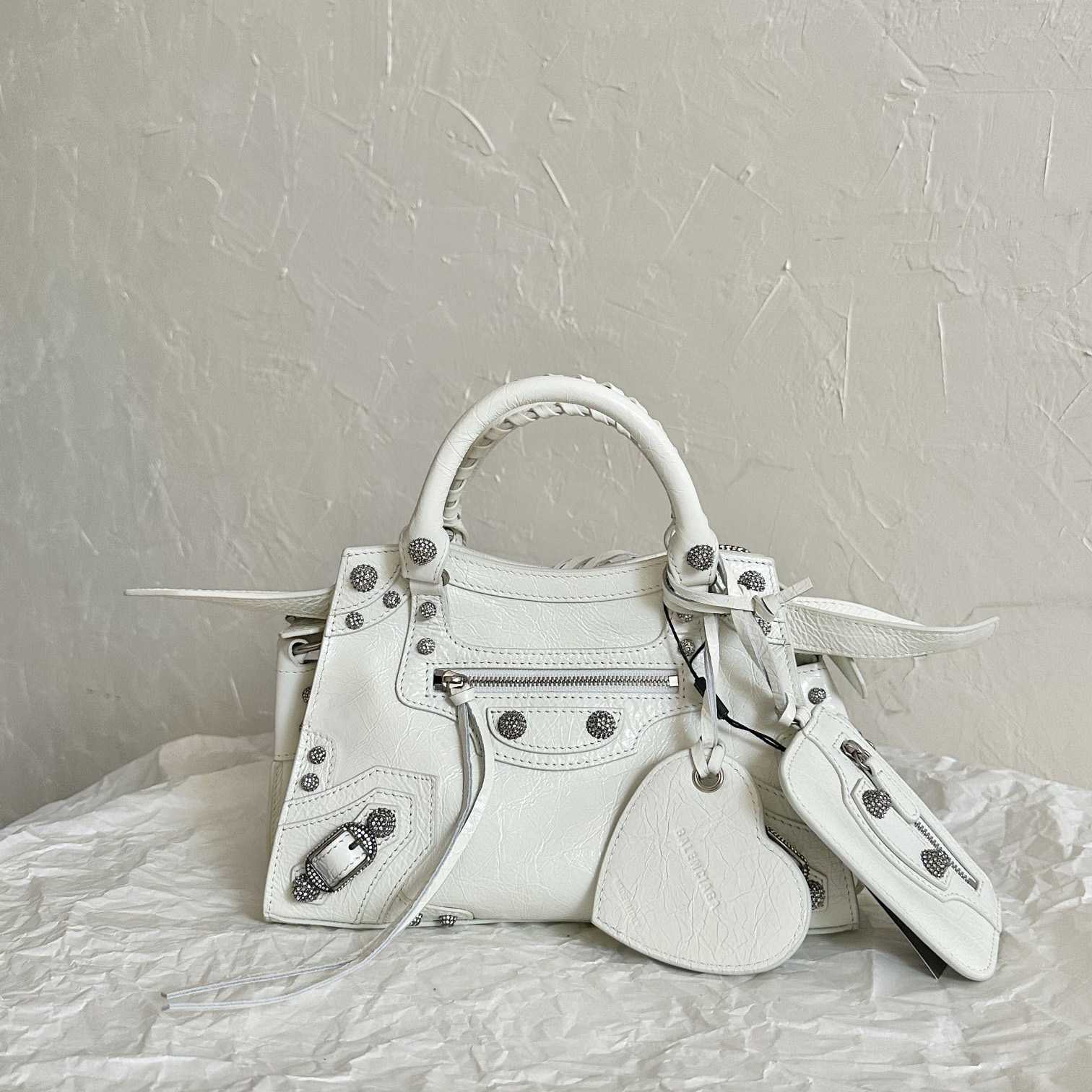 Balenciaga Women's Neo Cagole XS White Cross Body Bag(26×17.8×11.4cm) - PerfectKickZ