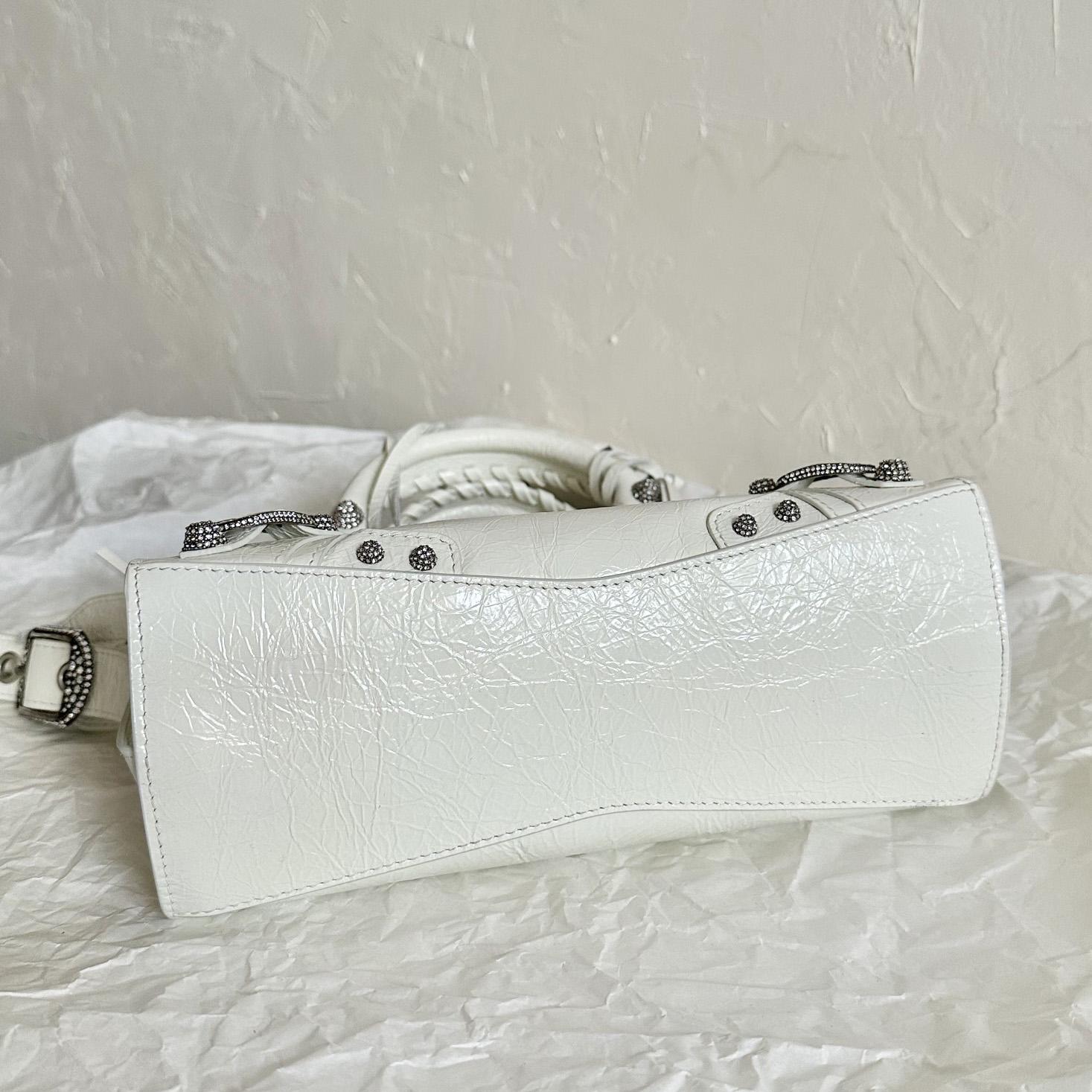 Balenciaga Women's Neo Cagole XS White Cross Body Bag(26×17.8×11.4cm) - PerfectKickZ