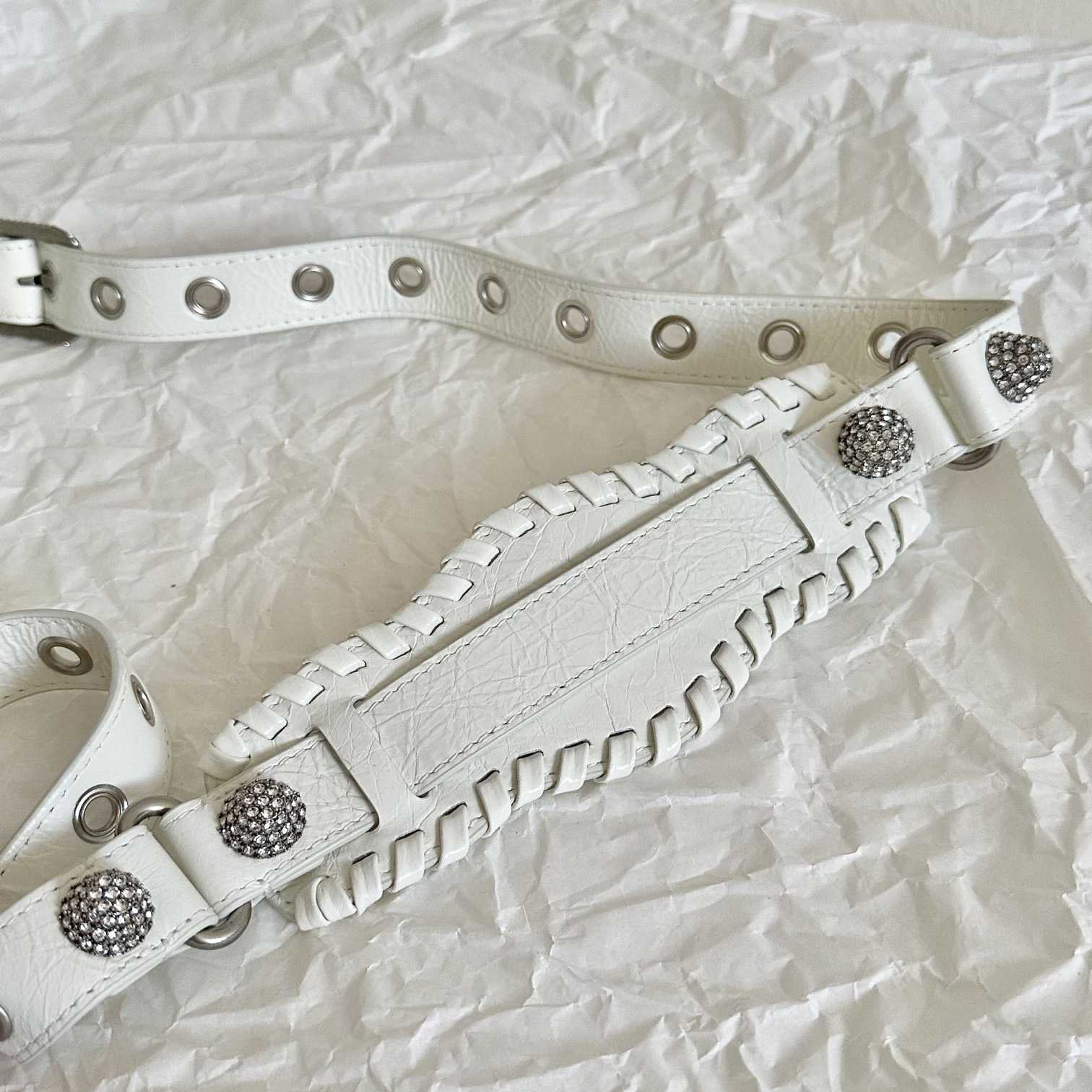 Balenciaga Women's Neo Cagole XS White Cross Body Bag(26×17.8×11.4cm) - PerfectKickZ