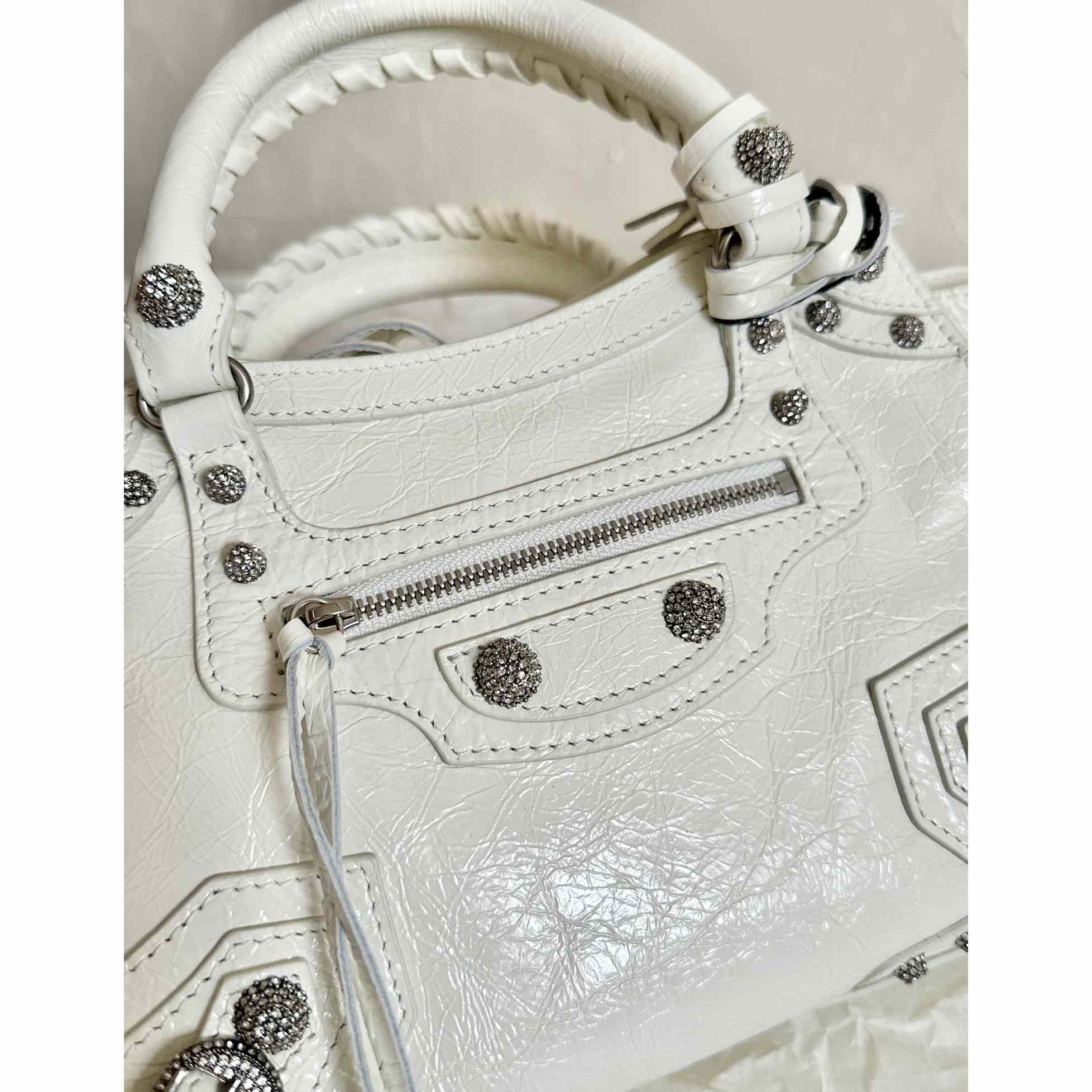 Balenciaga Women's Neo Cagole XS White Cross Body Bag(26×17.8×11.4cm) - PerfectKickZ
