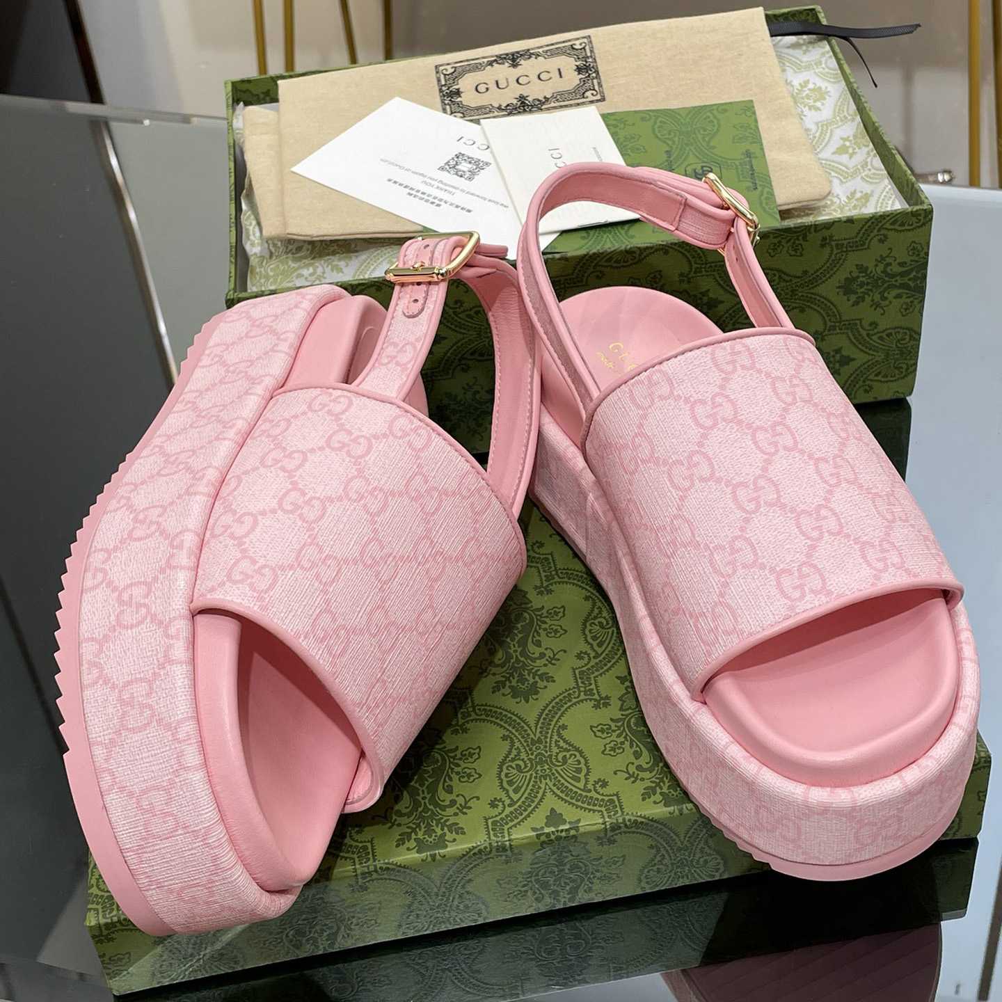 Gucci Women's Platform GG Sandal - PerfectKickZ