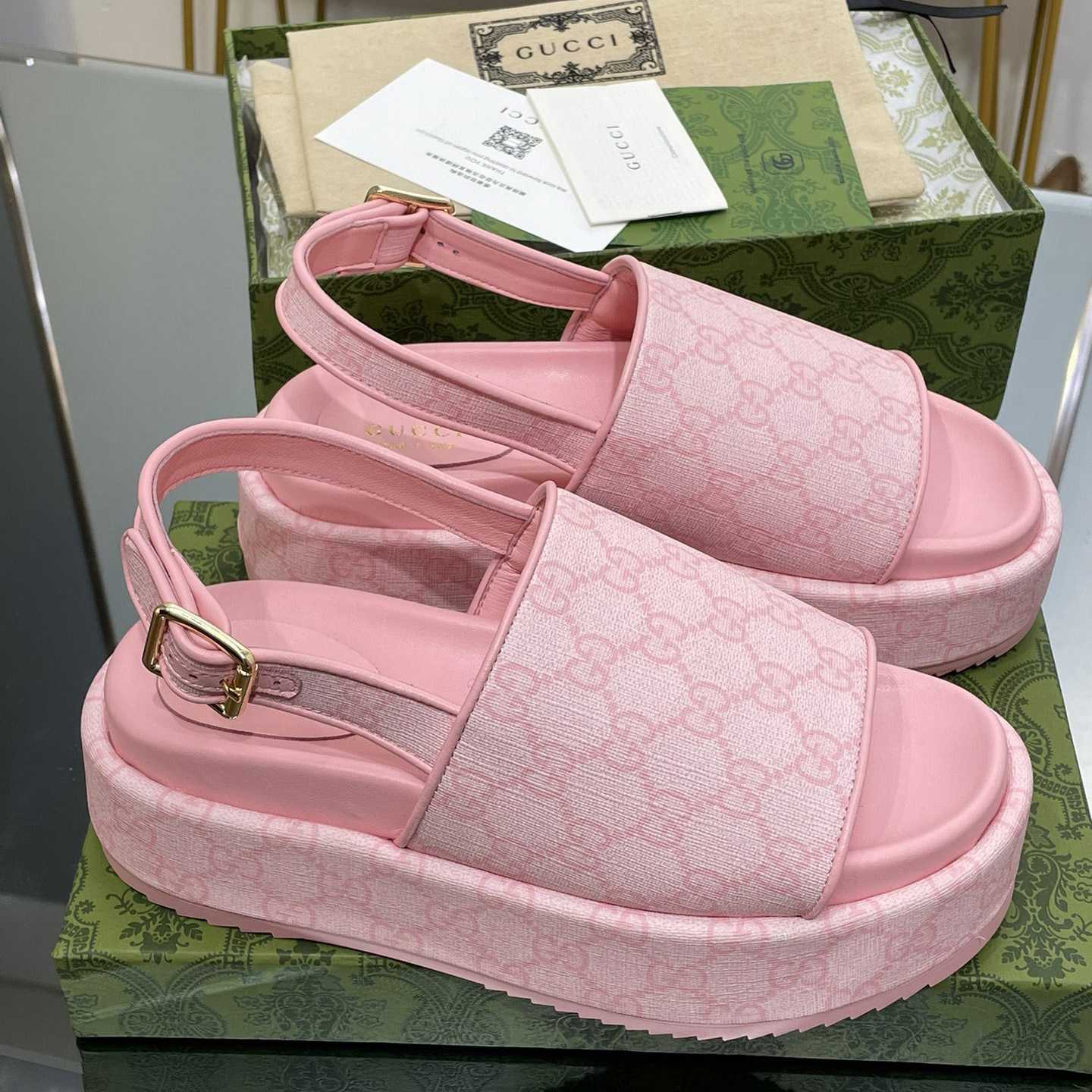 Gucci Women's Platform GG Sandal - PerfectKickZ