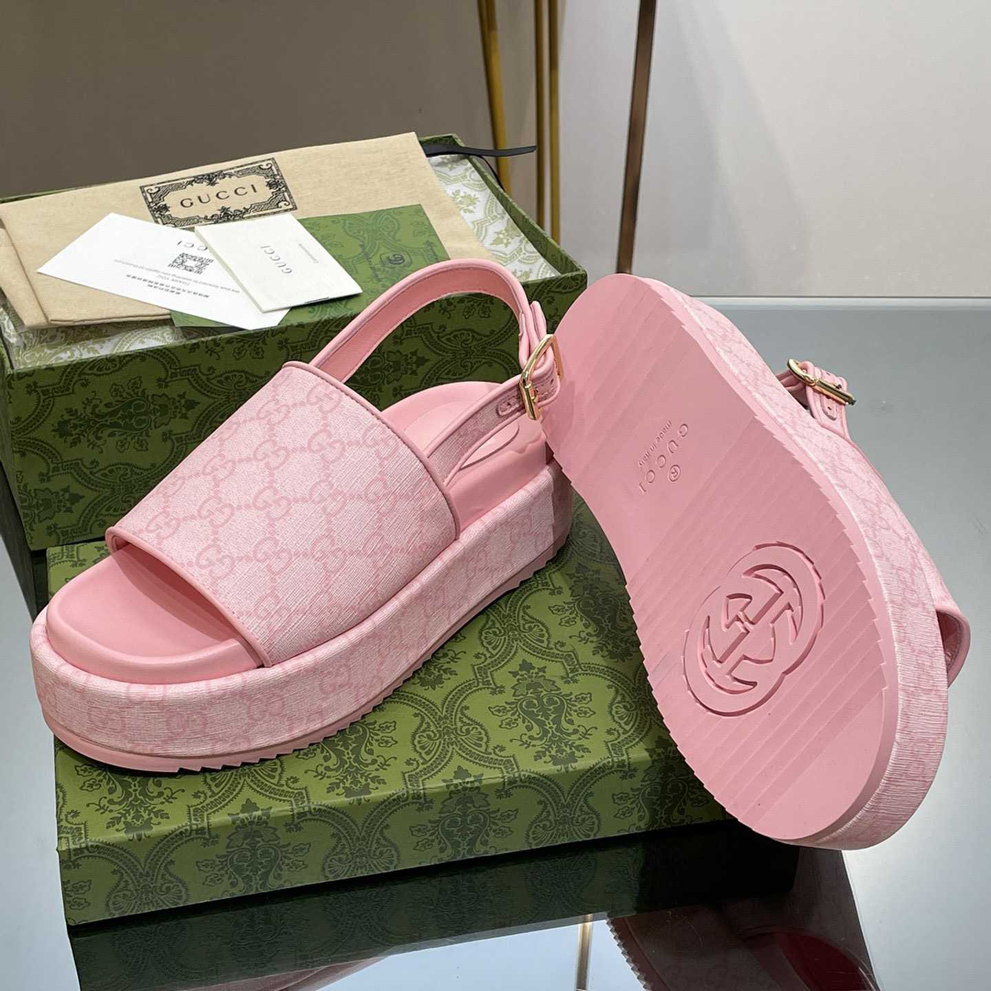 Gucci Women's Platform GG Sandal - PerfectKickZ