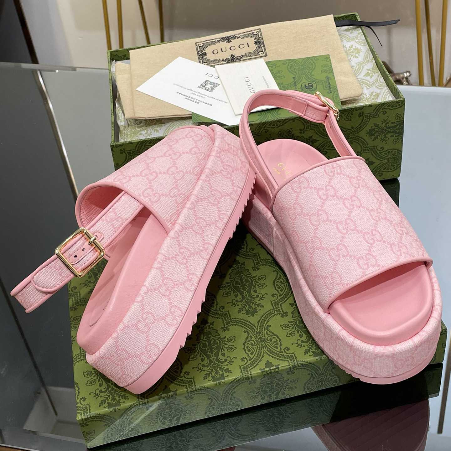 Gucci Women's Platform GG Sandal - PerfectKickZ