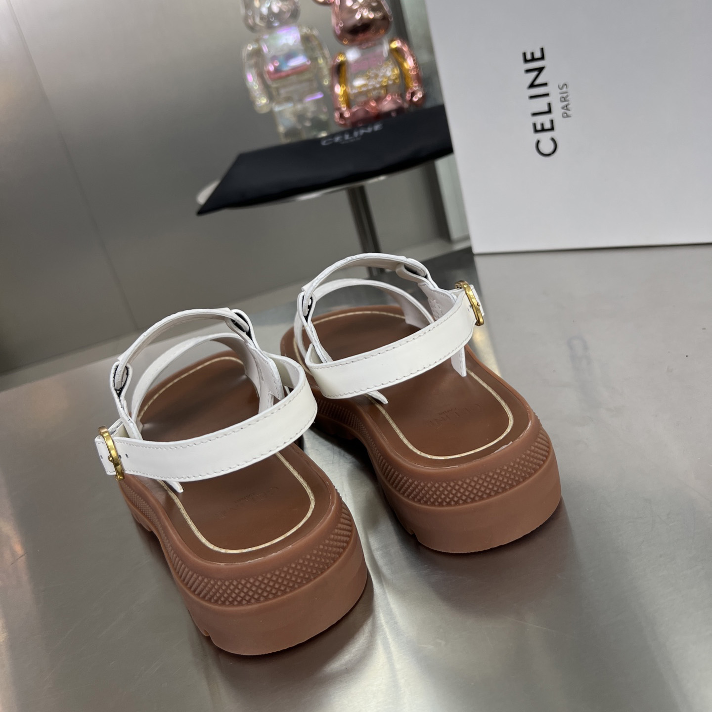 Celine Clea Triomphe Sandal In Vegetable - 