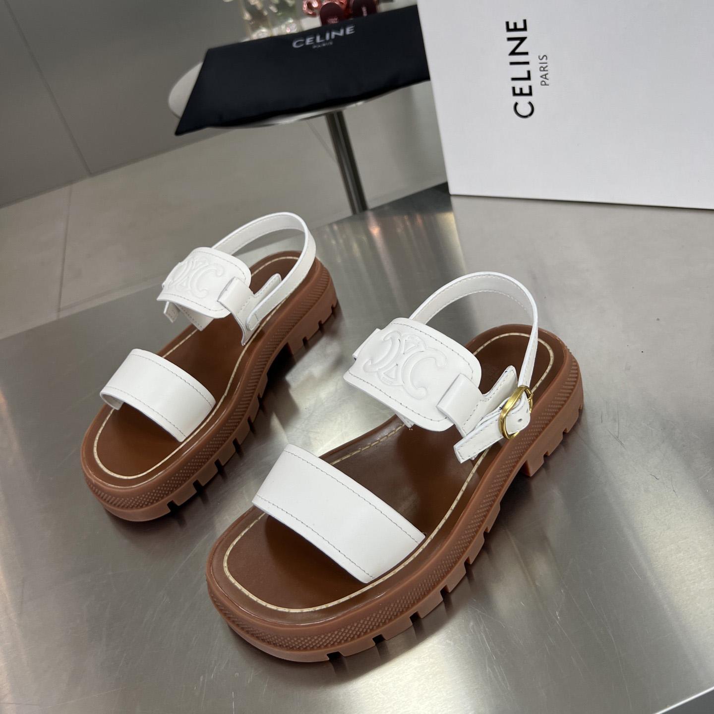 Celine Clea Triomphe Sandal In Vegetable - 
