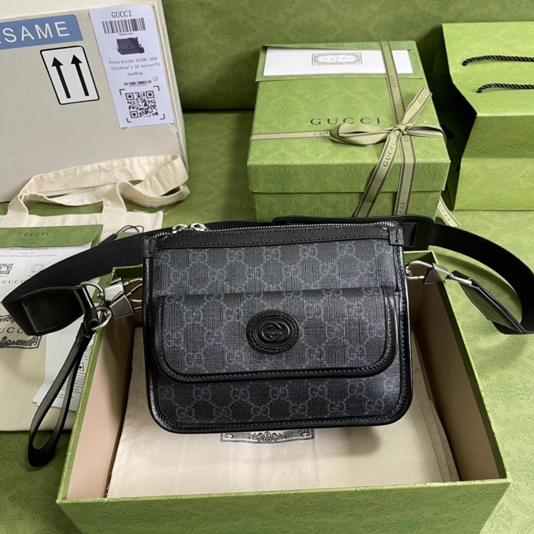 Gucci Messenger Bag With Interlocking G(21*16.5*8cm)    - PerfectKickZ