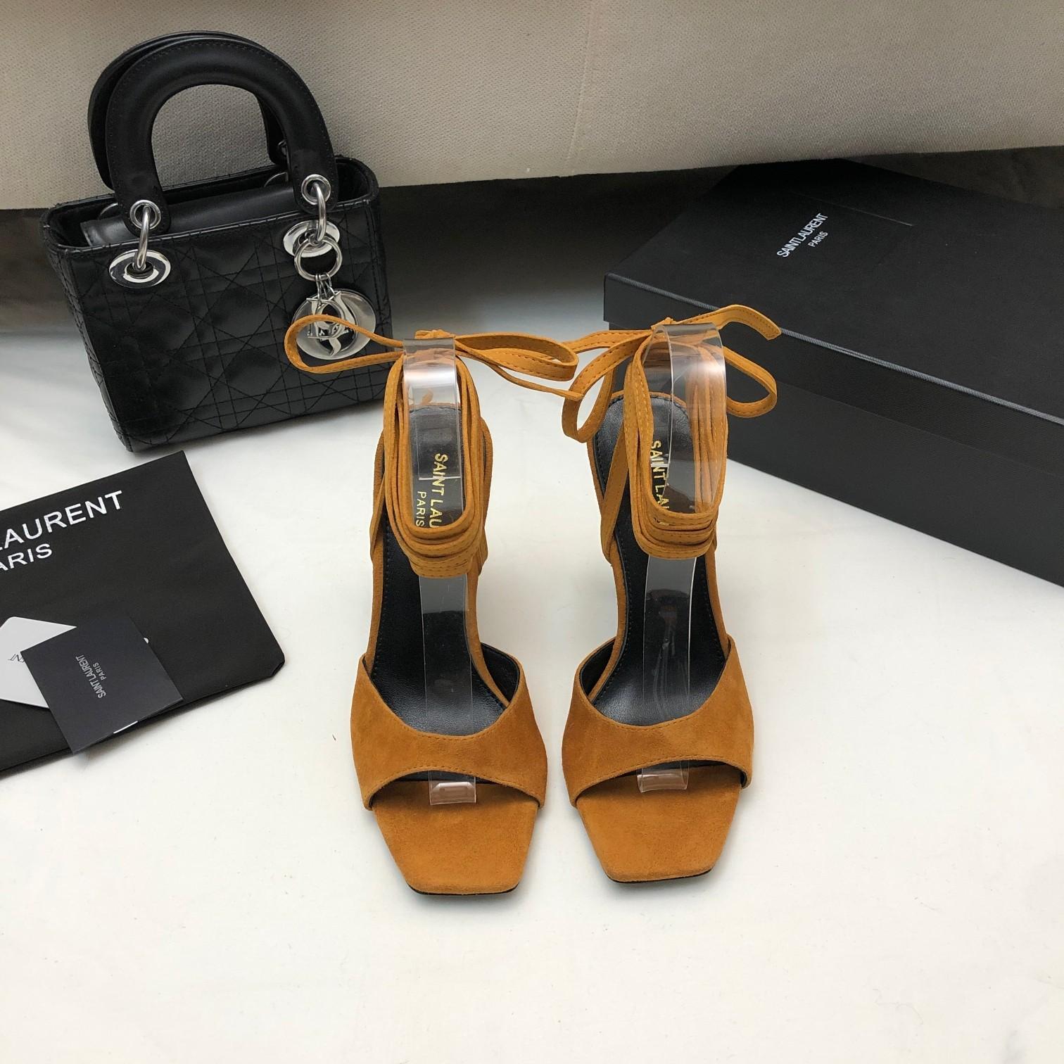 Saint Laurent Paz Sandals In Suede And Metallized Leather - PerfectKickZ