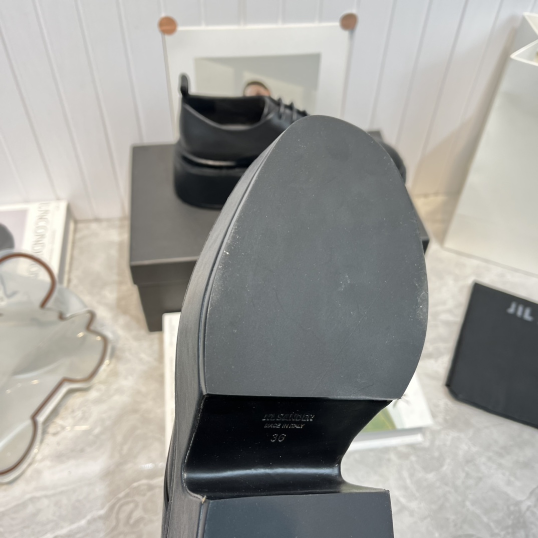 JIl Sander Black Wedge Lace-Ups - PerfectKickZ