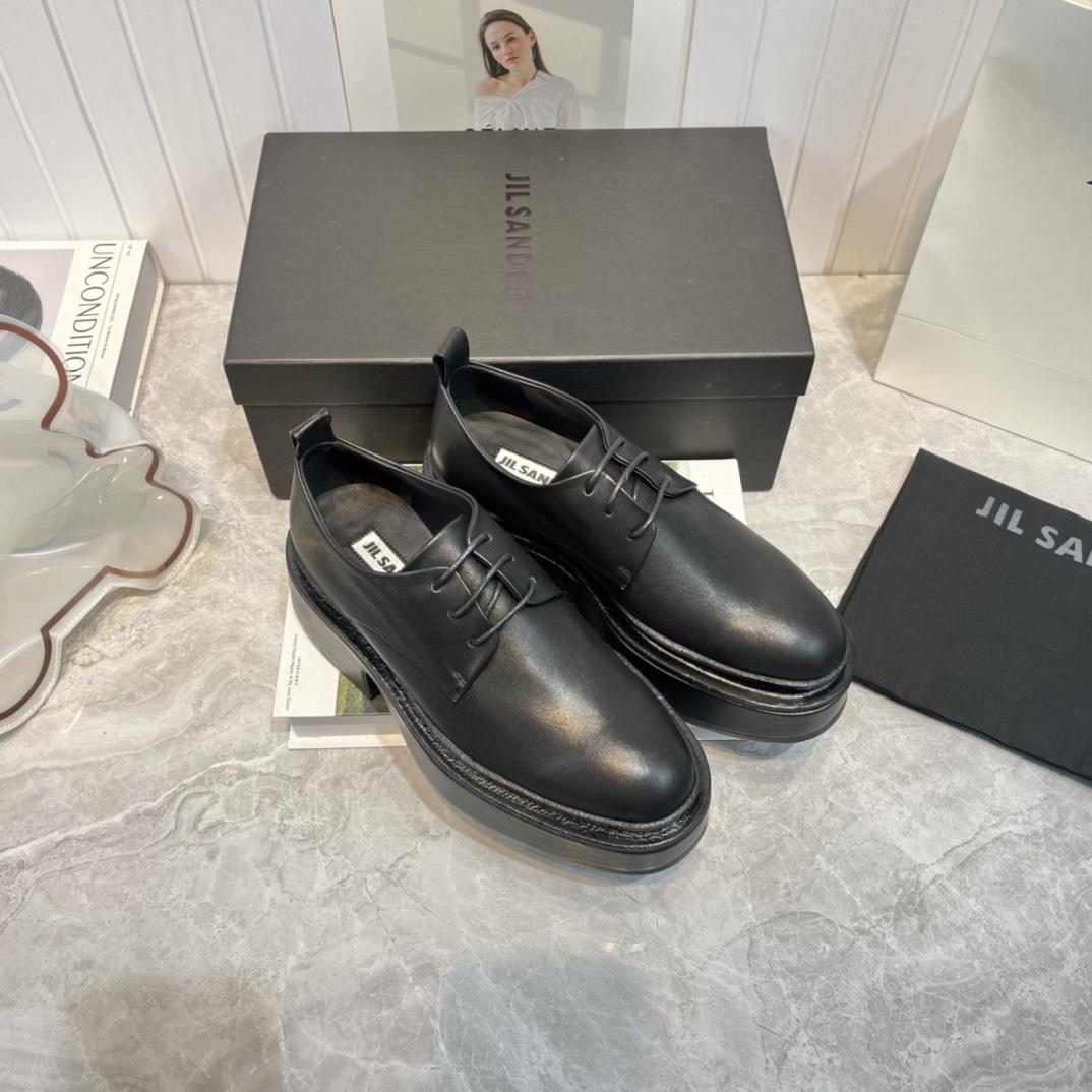 JIl Sander Black Wedge Lace-Ups - PerfectKickZ