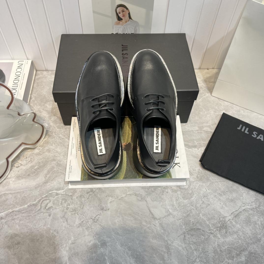 JIl Sander Black Wedge Lace-Ups - PerfectKickZ