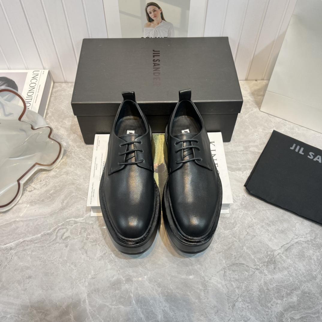 JIl Sander Black Wedge Lace-Ups - PerfectKickZ