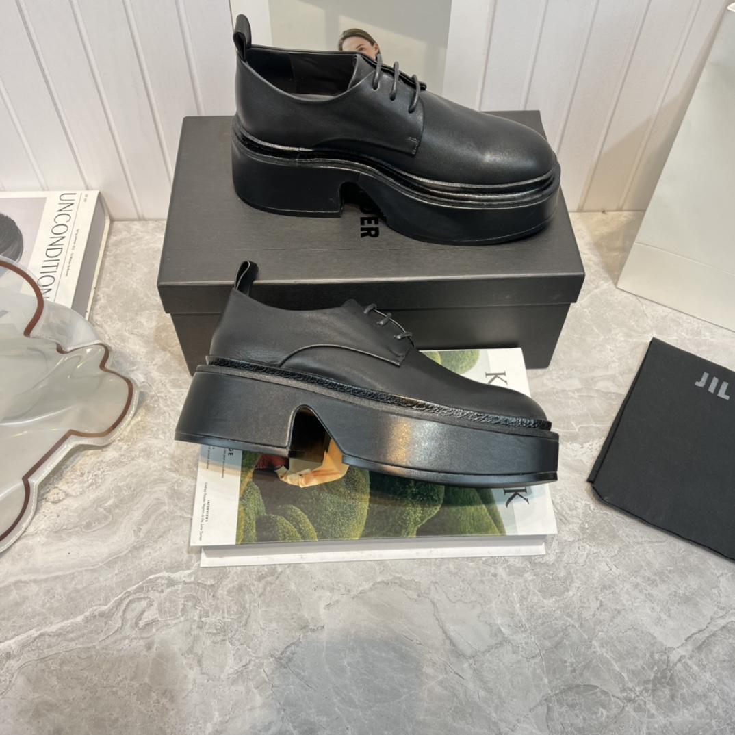JIl Sander Black Wedge Lace-Ups - PerfectKickZ