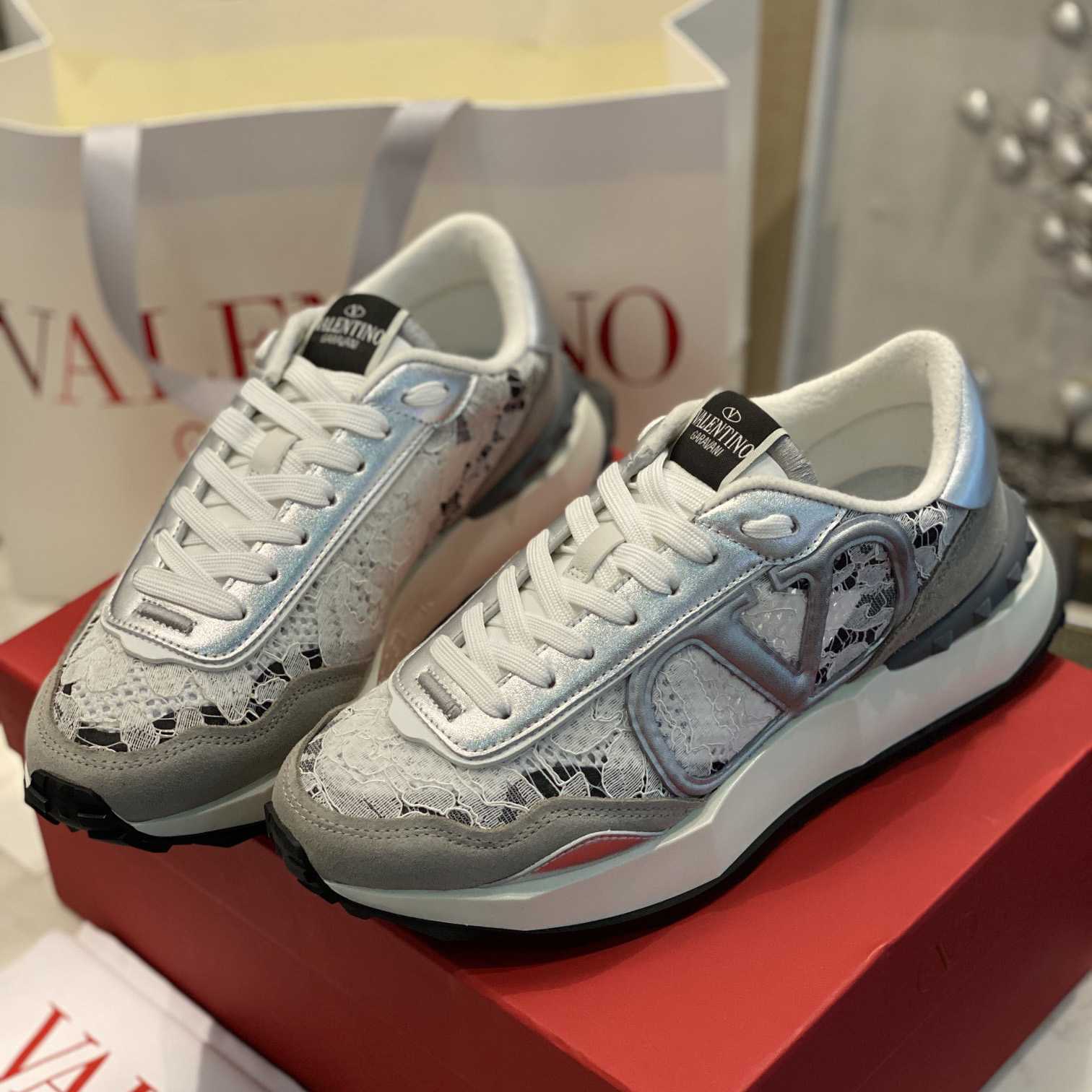 Valenti Lace And Mesh Lacerunner Sneaker  - 