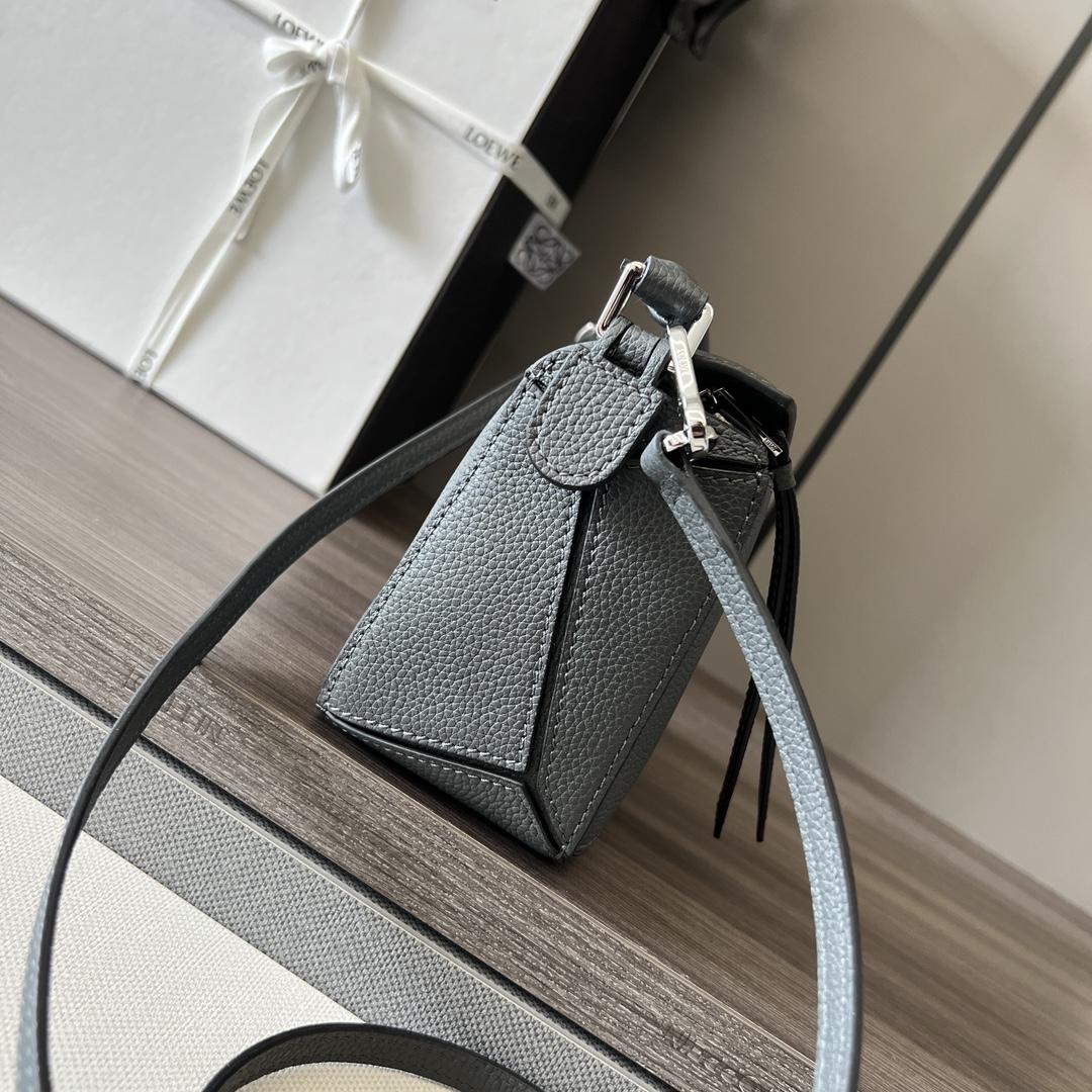 Loewe Small Puzzle Bag In Soft Grained Calfskin Grey Color - PerfectKickZ
