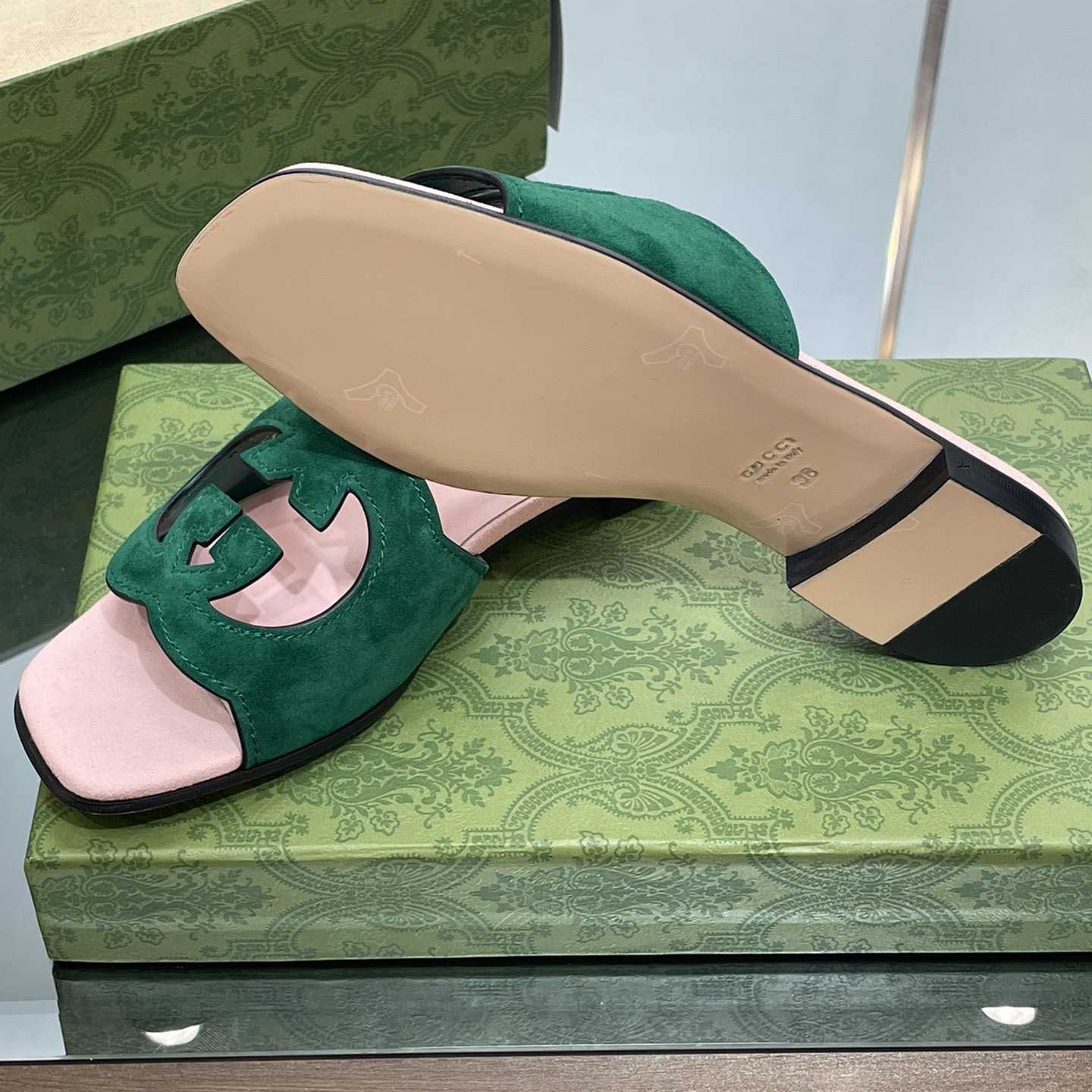 Gucci Women's Interlocking G Cut-out Slide Sandal - PerfectKickZ
