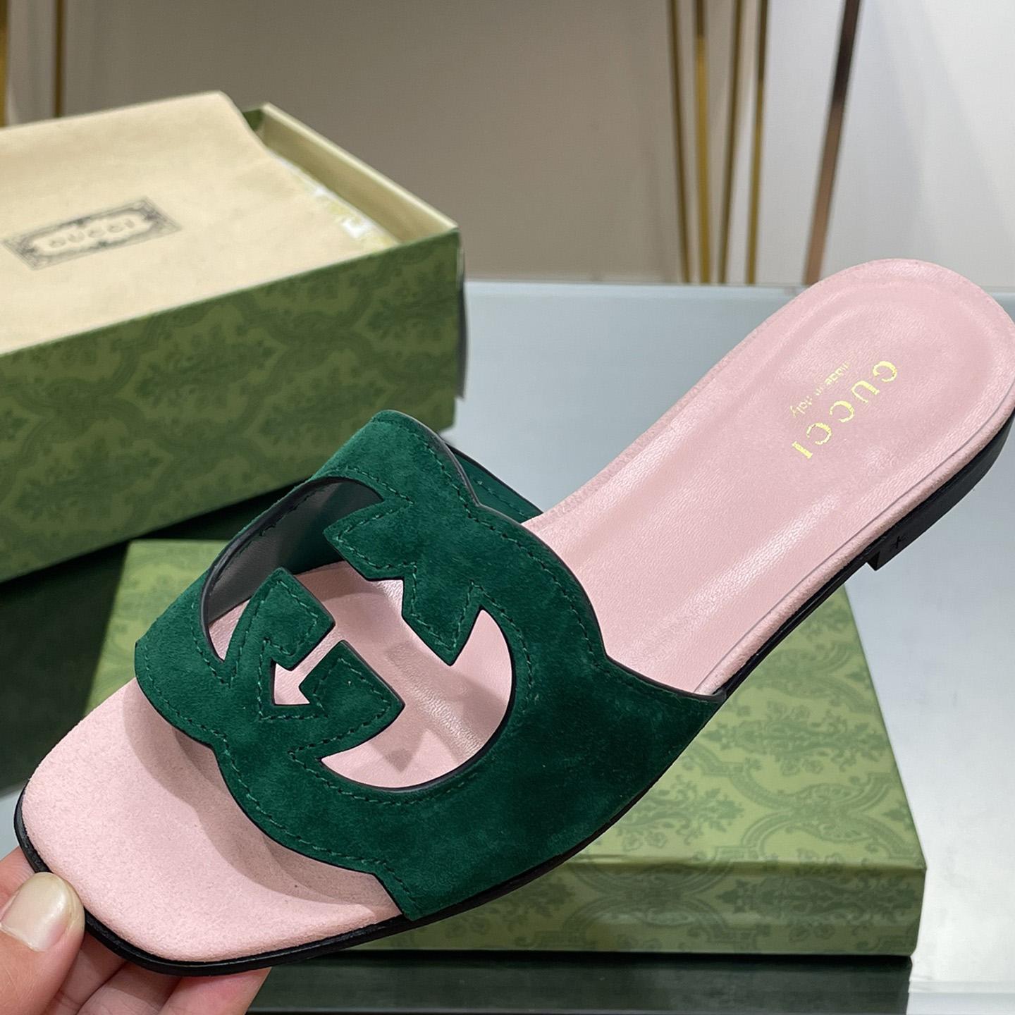 Gucci Women's Interlocking G Cut-out Slide Sandal - PerfectKickZ
