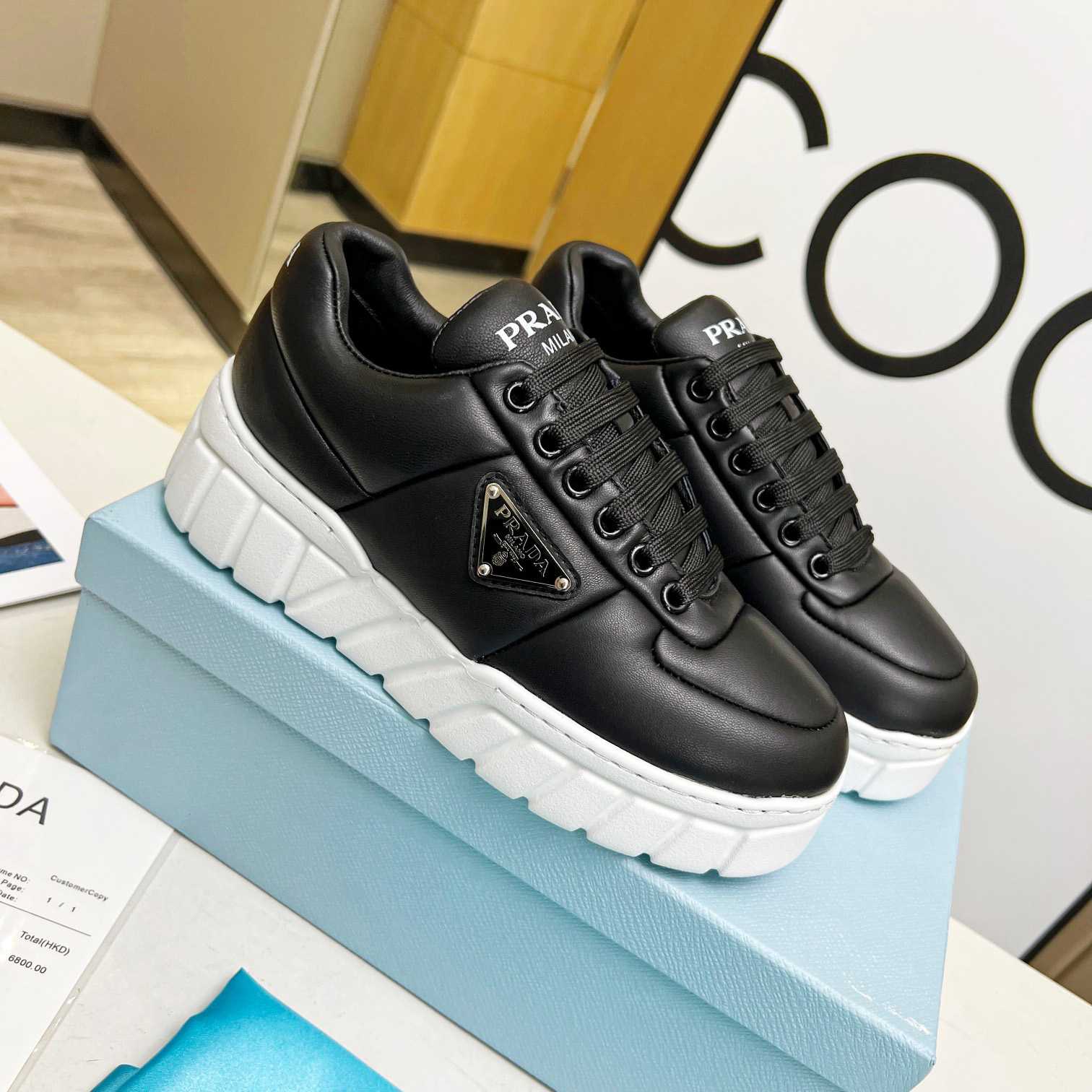 Prada Padded Nappa Leather Sneakers - PerfectKickZ