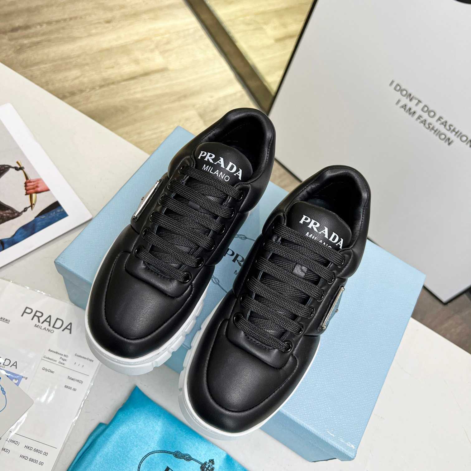 Prada Padded Nappa Leather Sneakers - PerfectKickZ