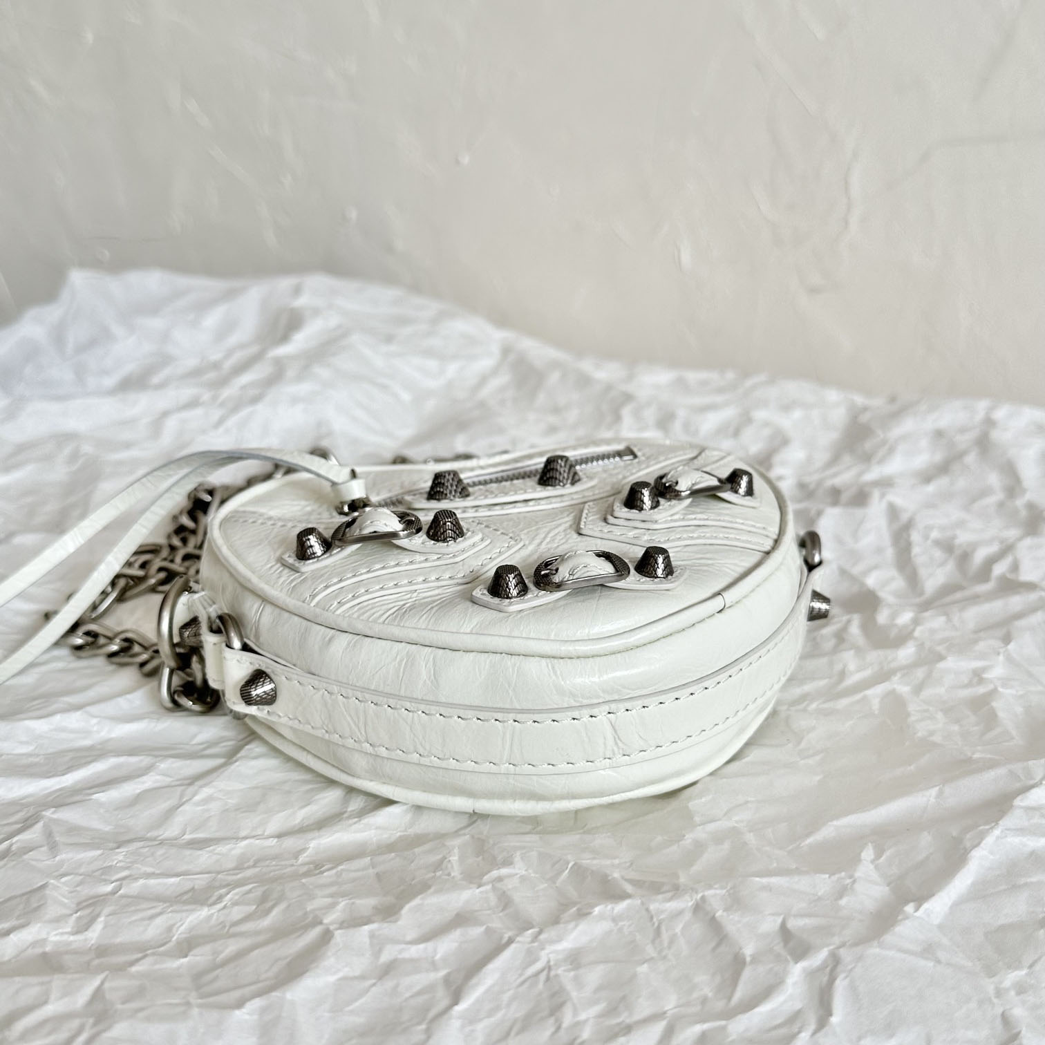 Balenciaga Le Cagole Heart Mini Bag In Optic White (16-12.7-4.5cm) - PerfectKickZ