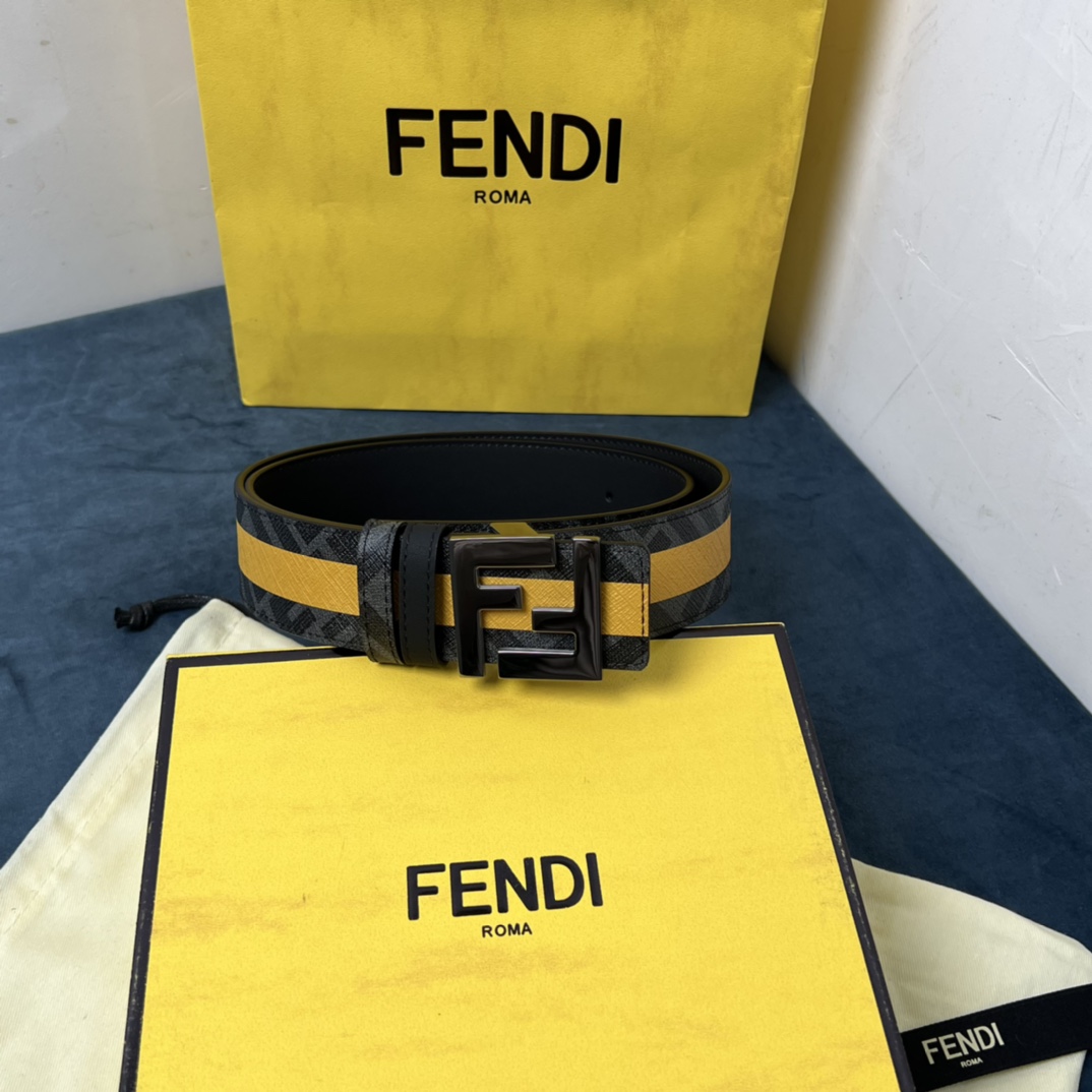 Fendi Reversible Black Leather Belt  - PerfectKickZ