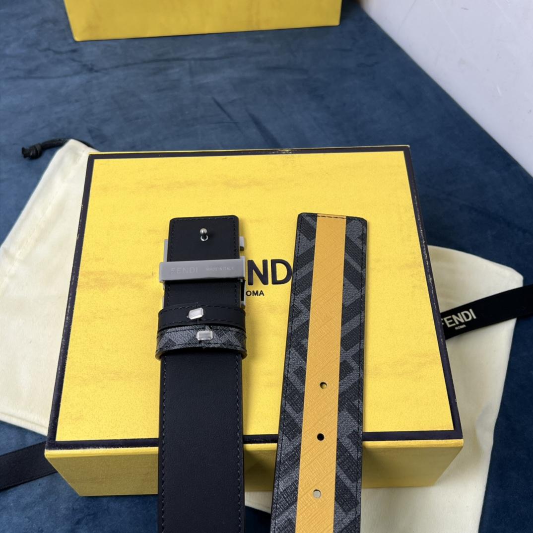 Fendi Reversible Black Leather Belt  - PerfectKickZ