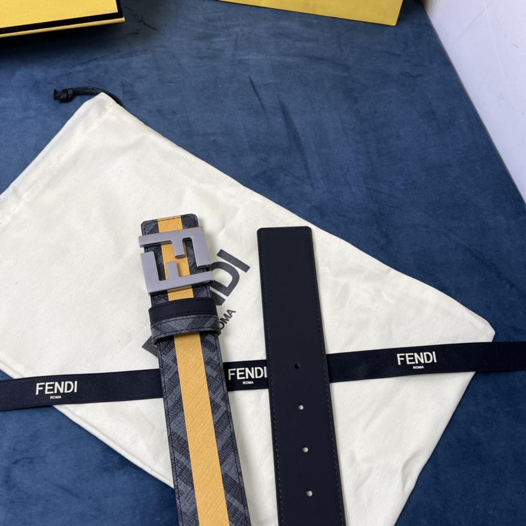 Fendi Reversible Black Leather Belt  - PerfectKickZ