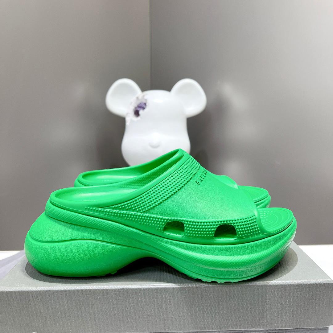 Balenciaga Women's Pool Crocs™ Slide Sandal In Green  - PerfectKickZ