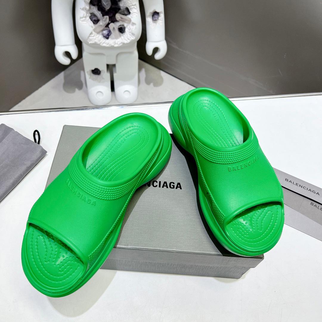 Balenciaga Women's Pool Crocs™ Slide Sandal In Green  - PerfectKickZ
