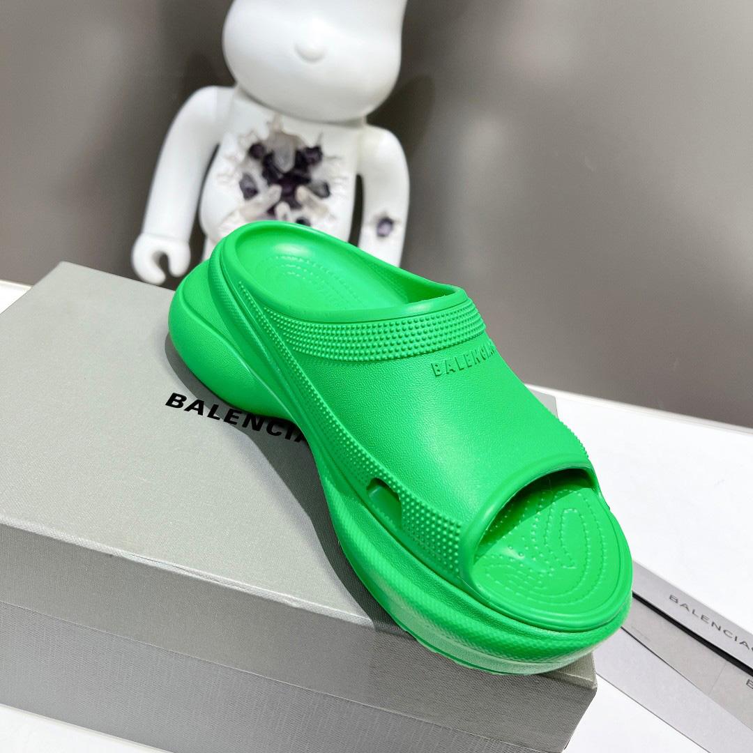 Balenciaga Women's Pool Crocs™ Slide Sandal In Green  - PerfectKickZ