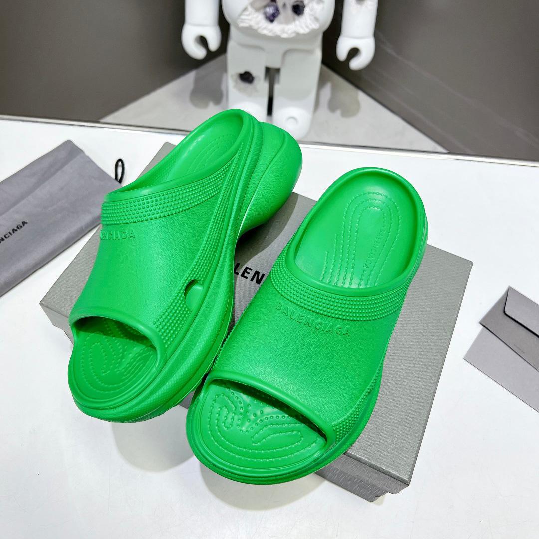 Balenciaga Women's Pool Crocs™ Slide Sandal In Green  - PerfectKickZ