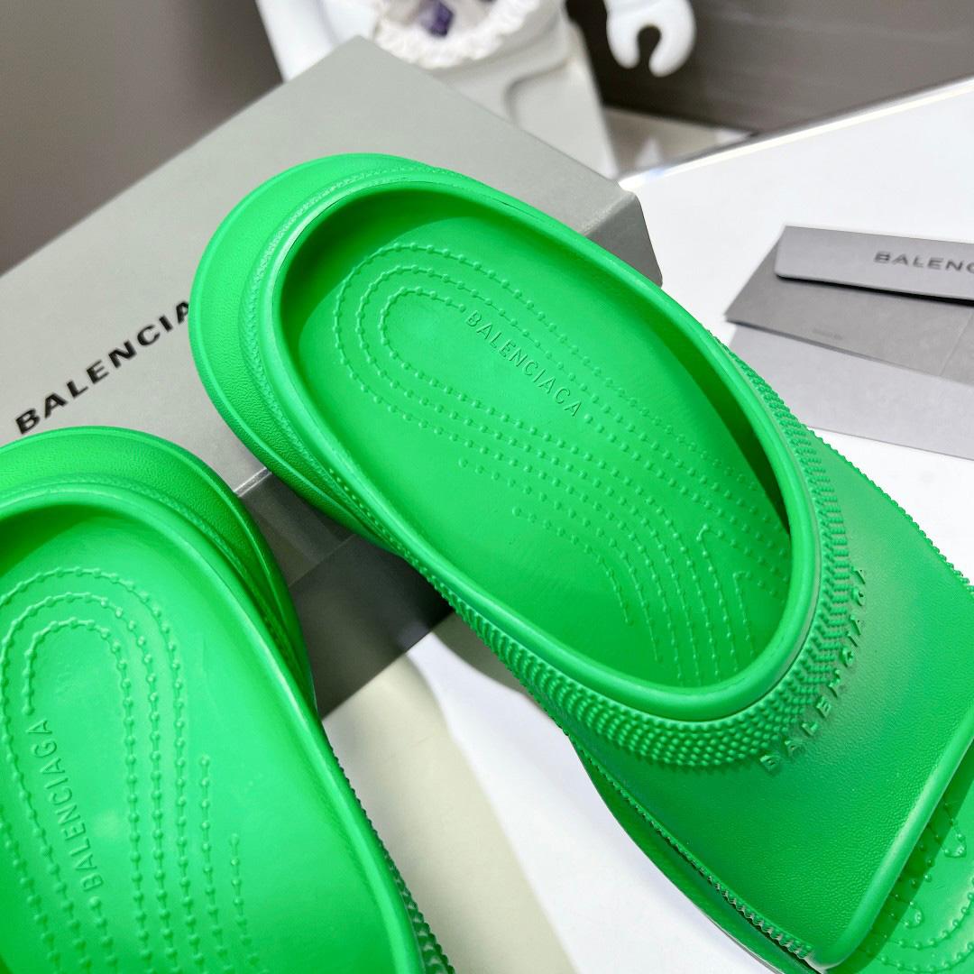 Balenciaga Women's Pool Crocs™ Slide Sandal In Green  - PerfectKickZ