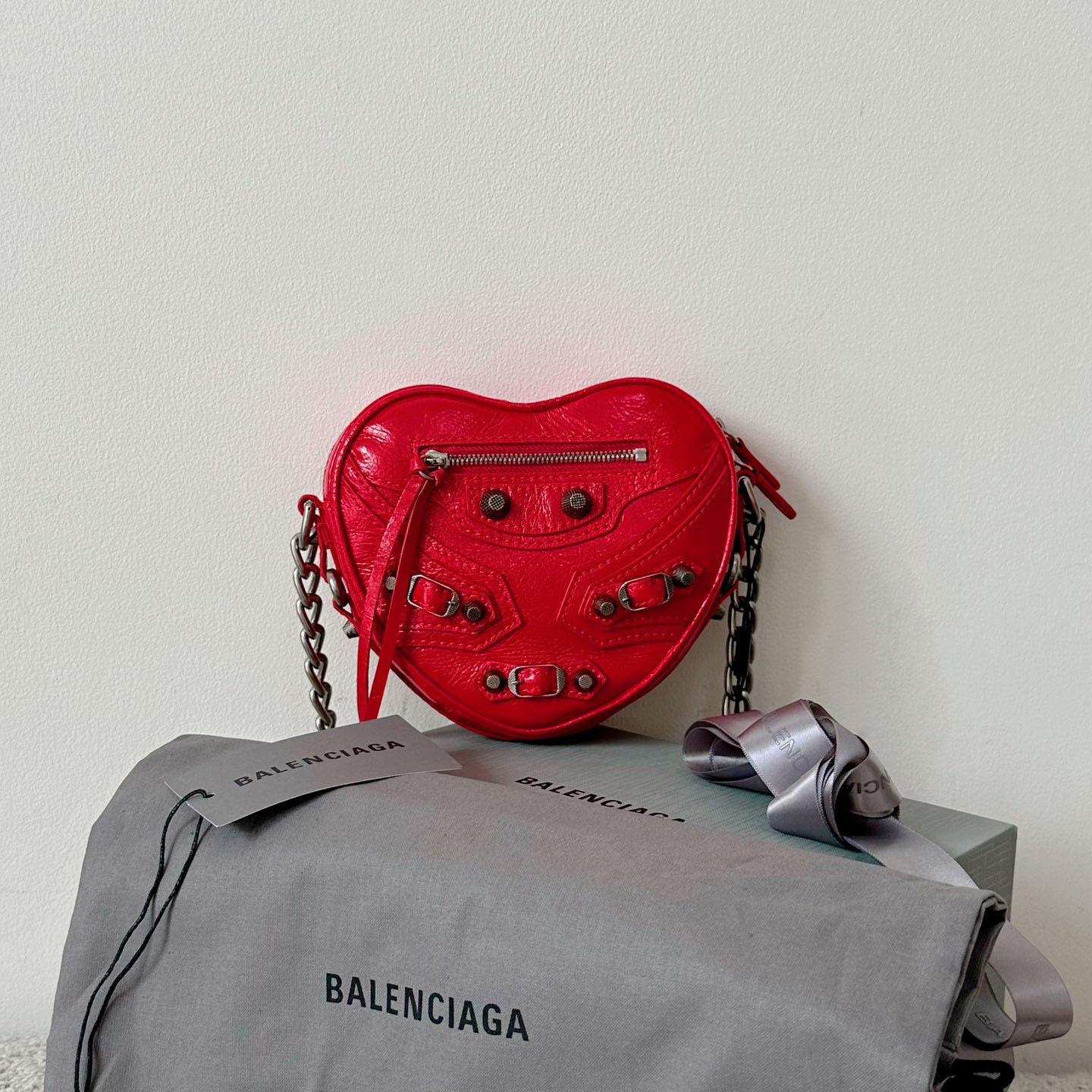 Balenciaga Le Cagole Heart Mini Bag In Red (16-12.7-4.5cm) - PerfectKickZ