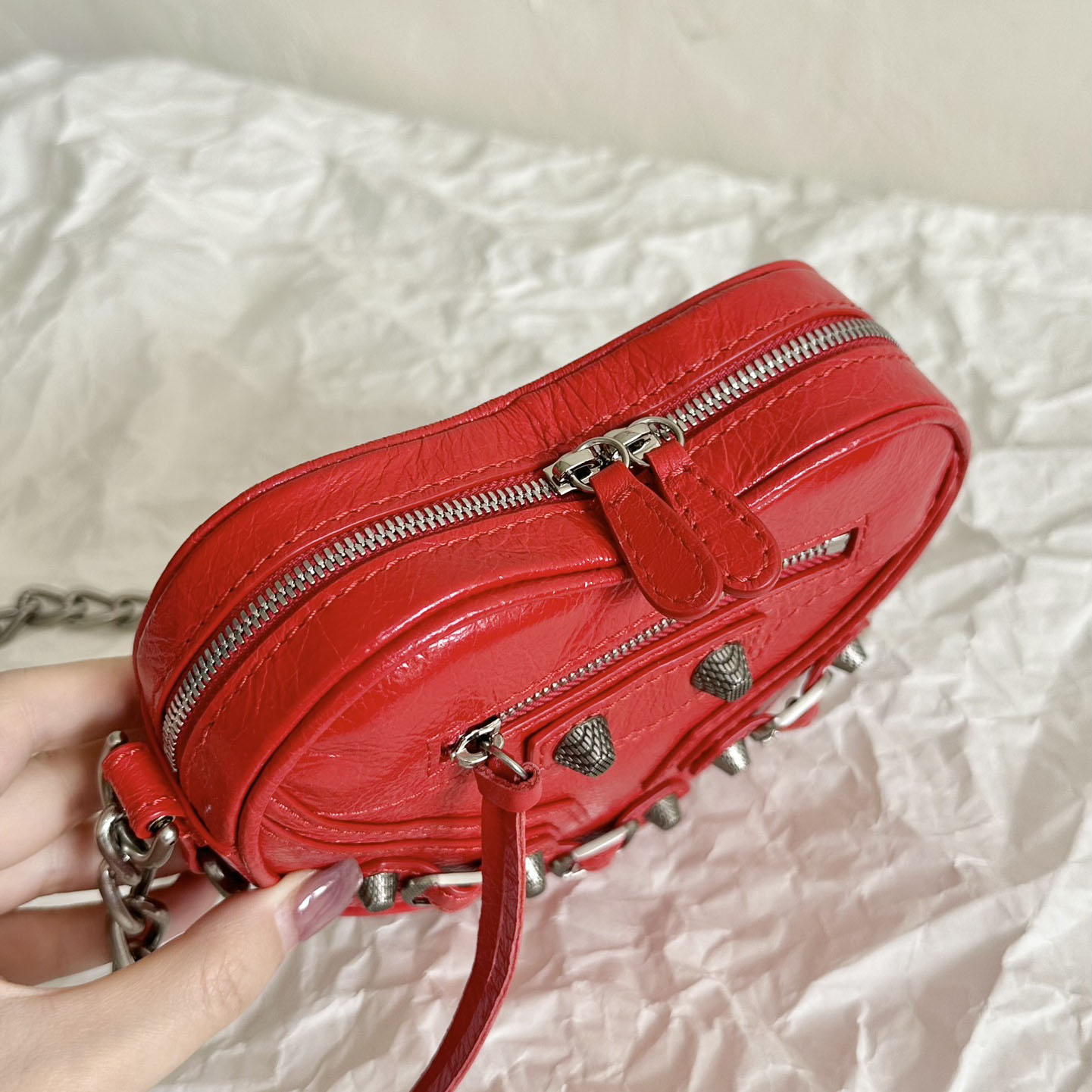 Balenciaga Le Cagole Heart Mini Bag In Red (16-12.7-4.5cm) - PerfectKickZ