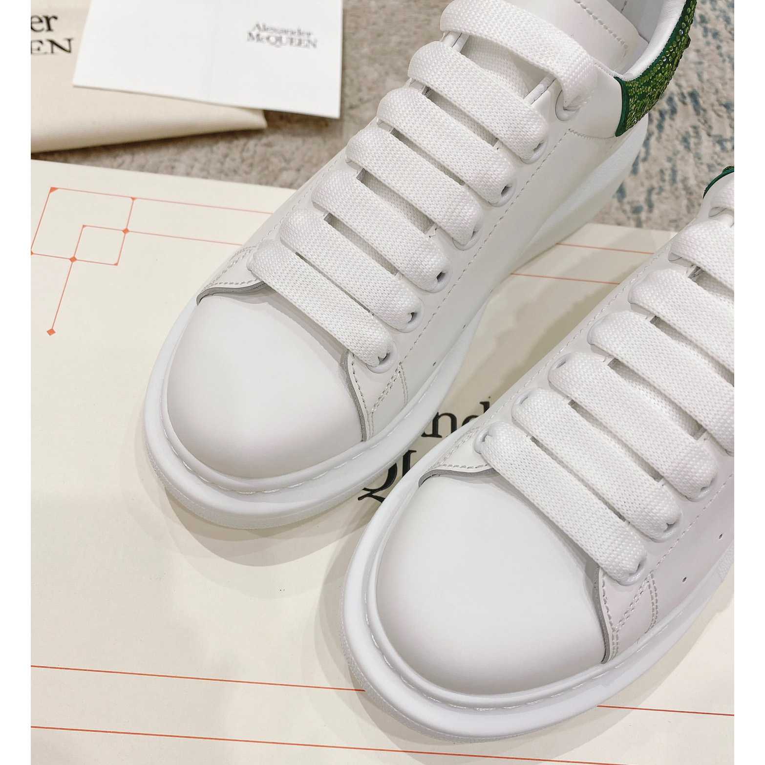 Alexander Mqueen Oversized Sneaker in White/Acid Green - PerfectKickZ