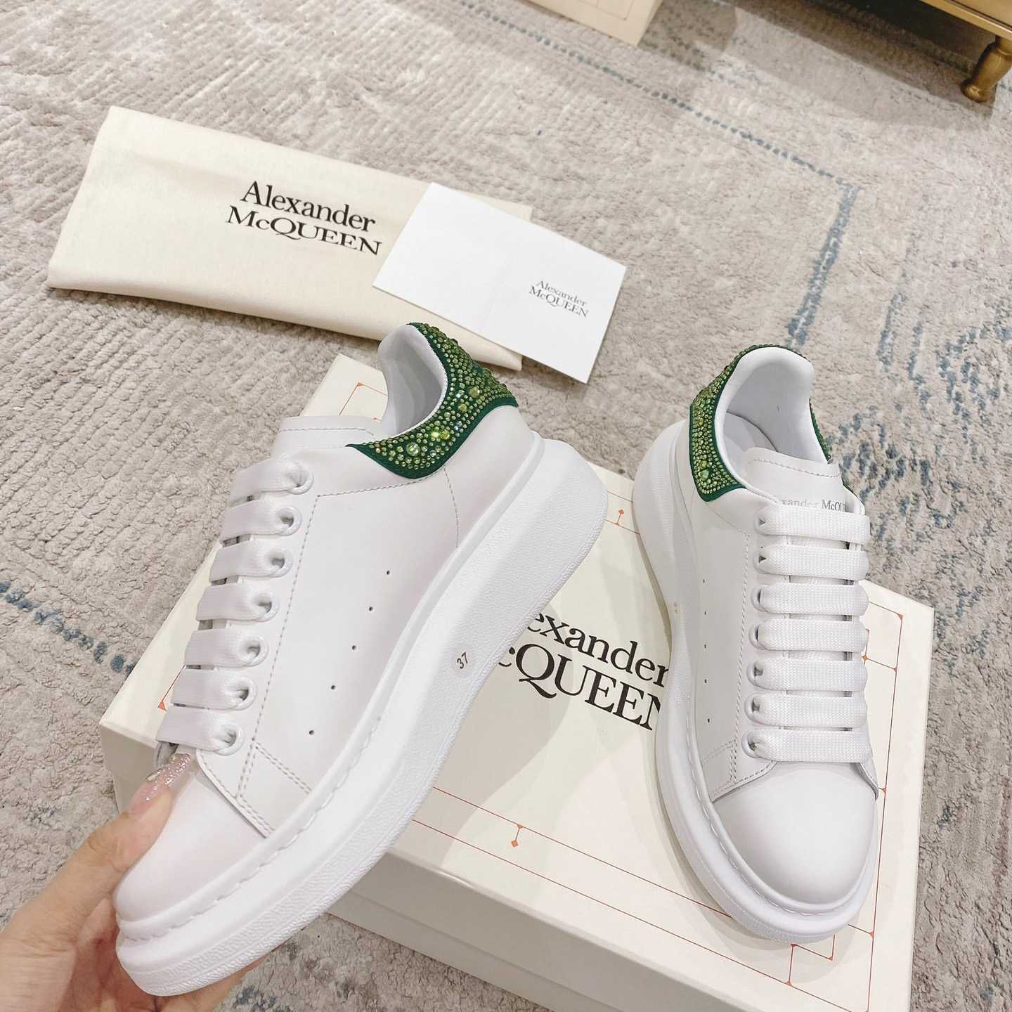 Alexander Mqueen Oversized Sneaker in White/Acid Green - PerfectKickZ
