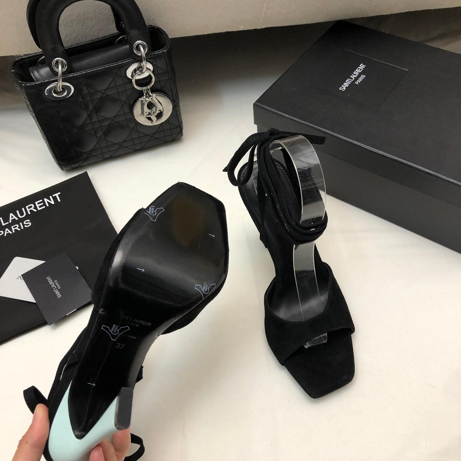 Saint Laurent Paz Sandals In Suede And Metallized Leather - PerfectKickZ