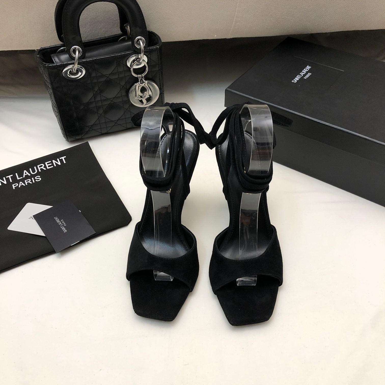 Saint Laurent Paz Sandals In Suede And Metallized Leather - PerfectKickZ