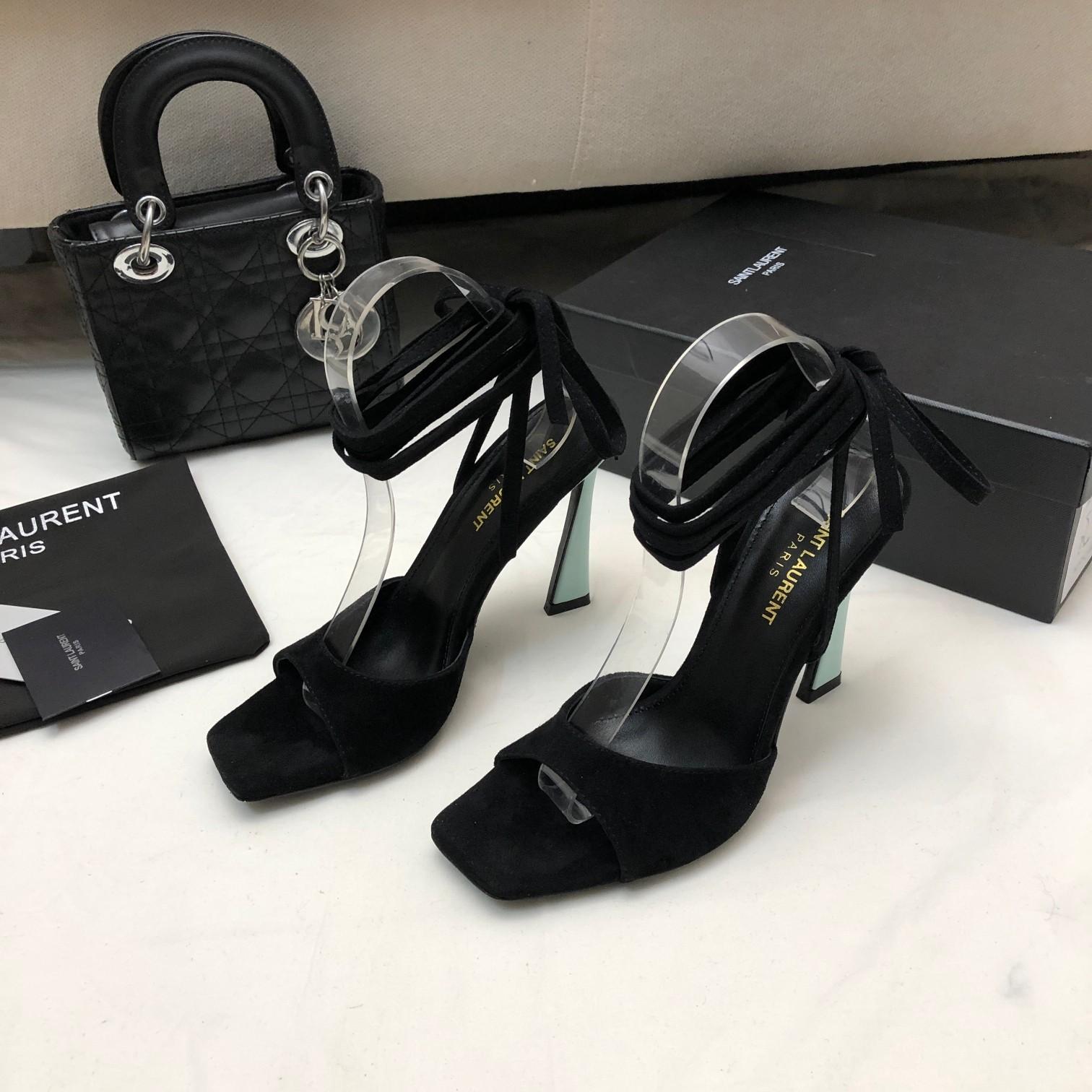 Saint Laurent Paz Sandals In Suede And Metallized Leather - PerfectKickZ