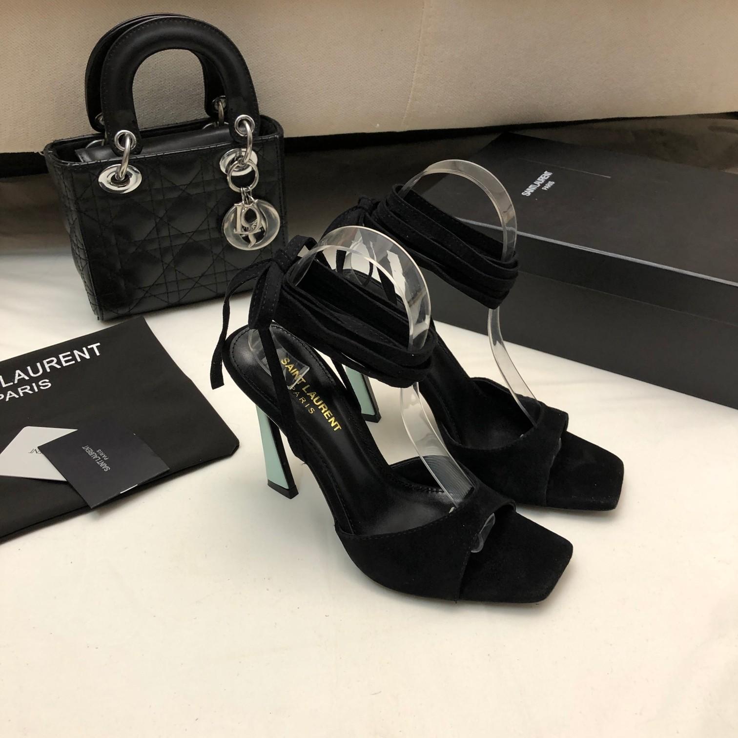 Saint Laurent Paz Sandals In Suede And Metallized Leather - PerfectKickZ