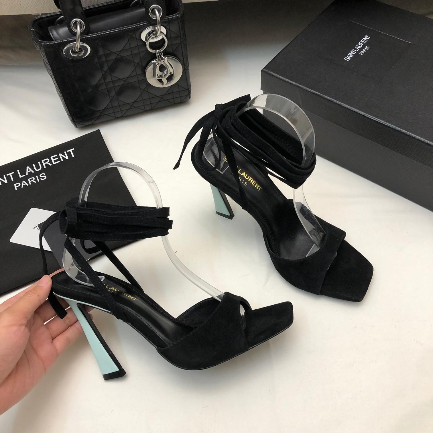 Saint Laurent Paz Sandals In Suede And Metallized Leather - PerfectKickZ