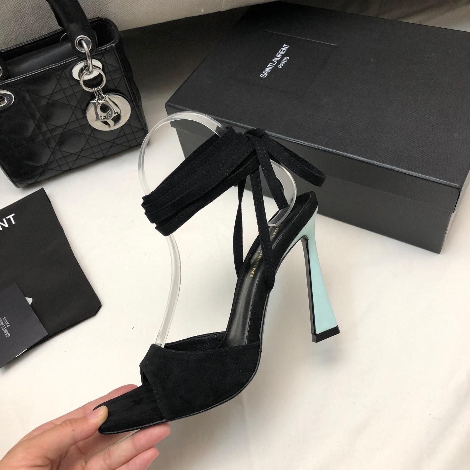 Saint Laurent Paz Sandals In Suede And Metallized Leather - PerfectKickZ
