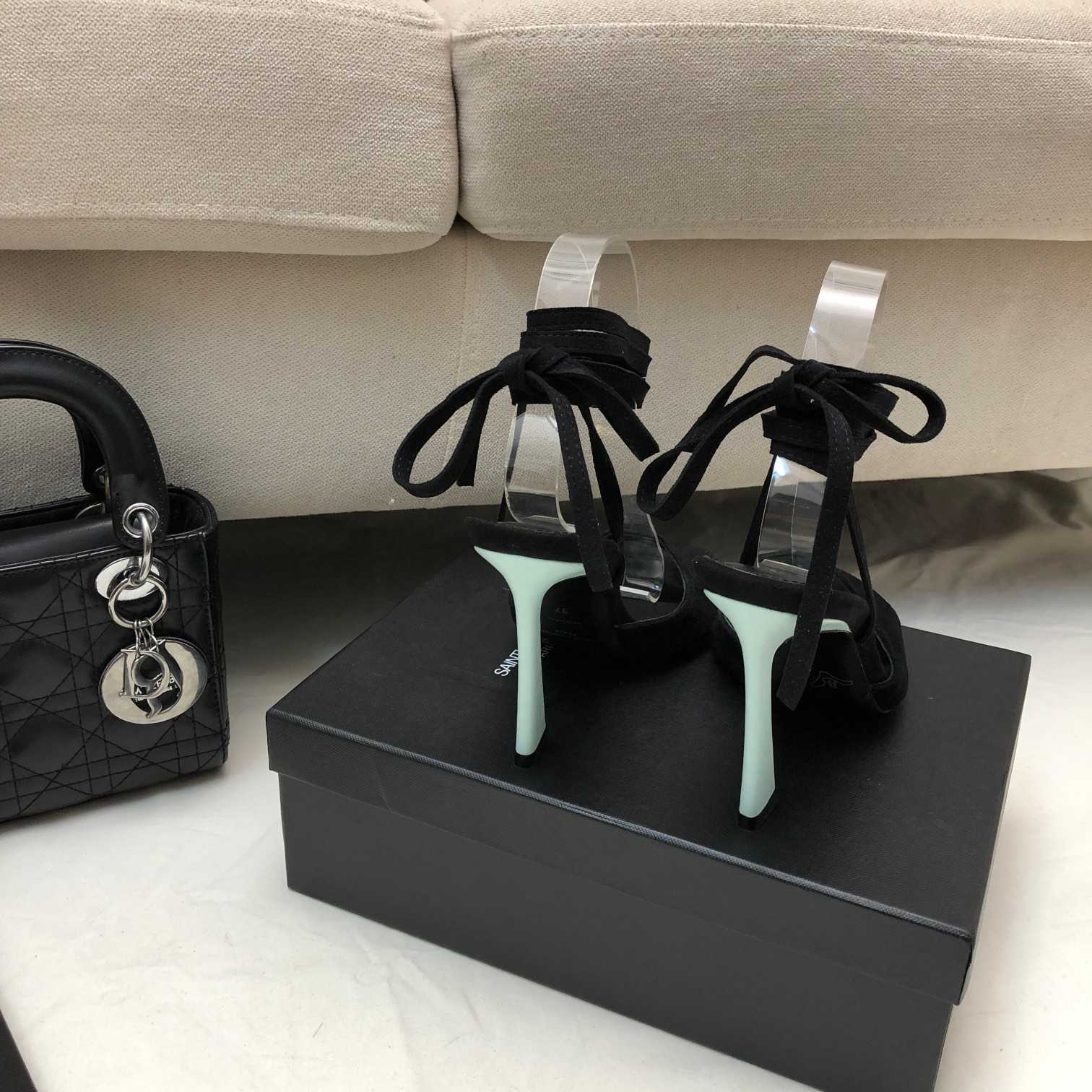 Saint Laurent Paz Sandals In Suede And Metallized Leather - PerfectKickZ