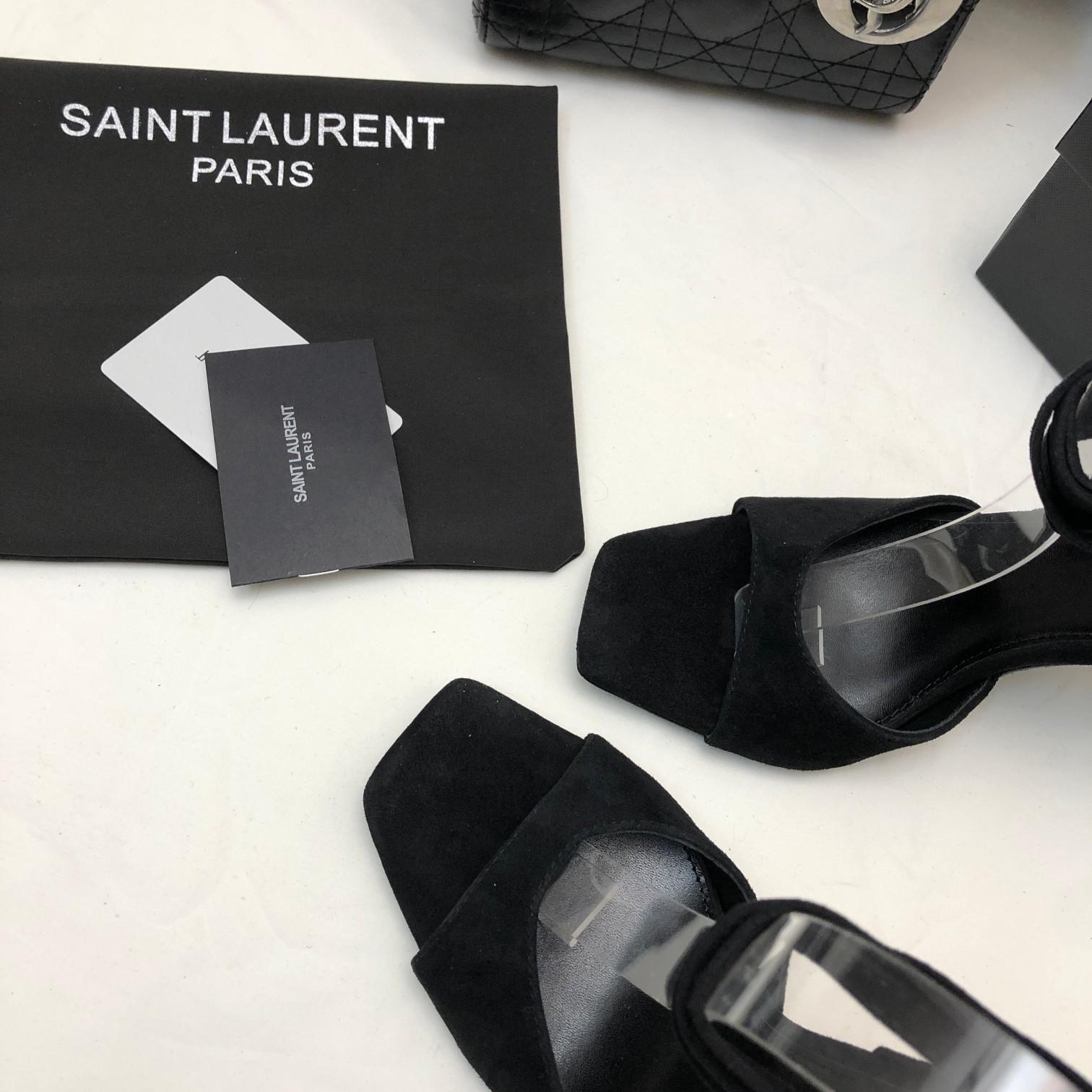 Saint Laurent Paz Sandals In Suede And Metallized Leather - PerfectKickZ