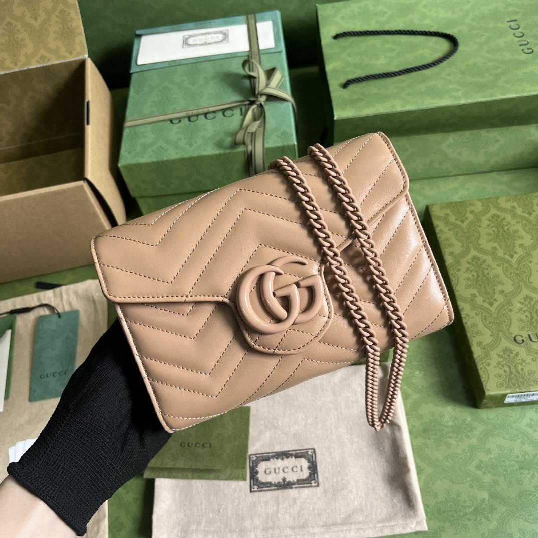 Gucci GG Marmont Matelassé Mini Bag(20-13-6cm)   - PerfectKickZ