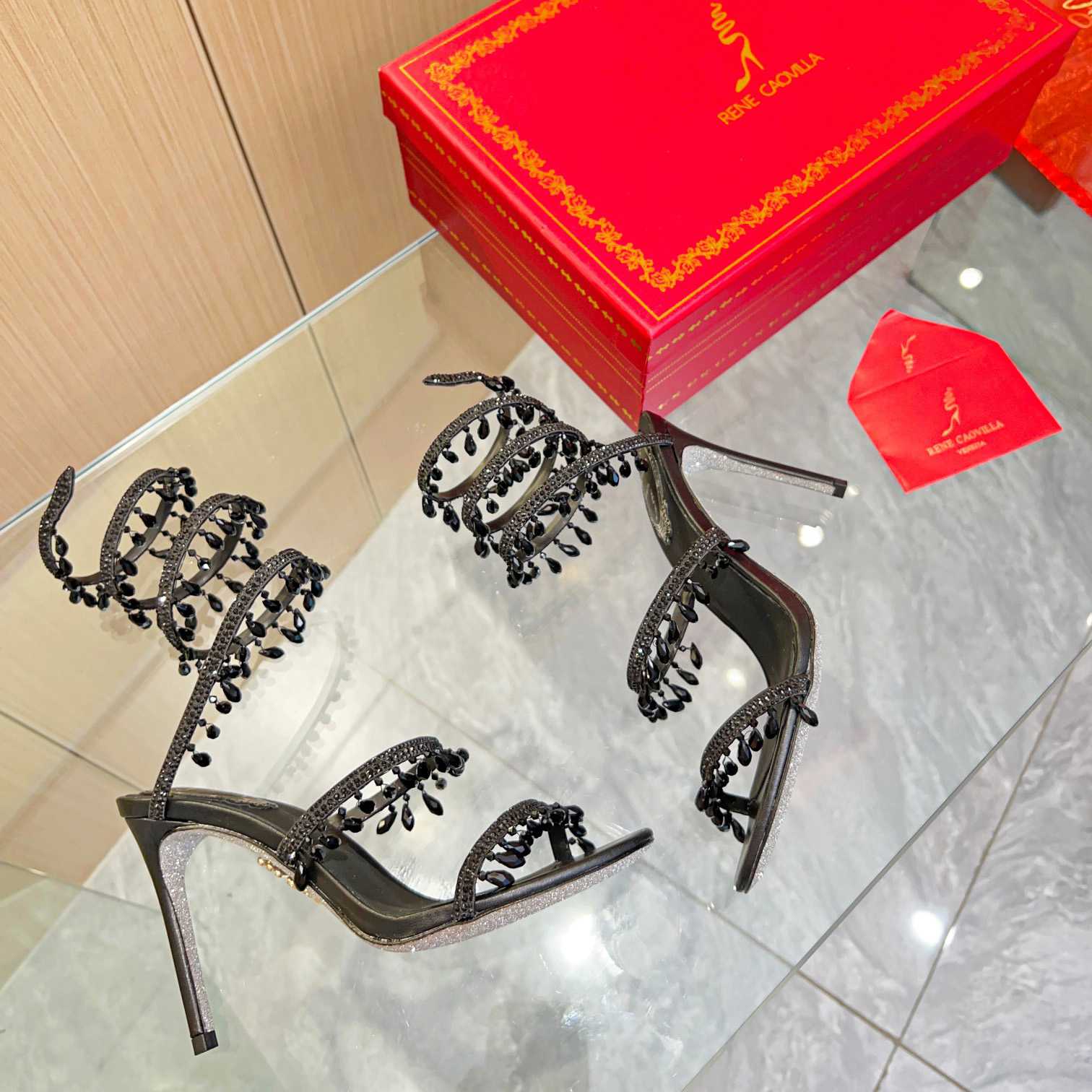 Rene Caovilla Chandelier crystal-embellished sandals - PerfectKickZ