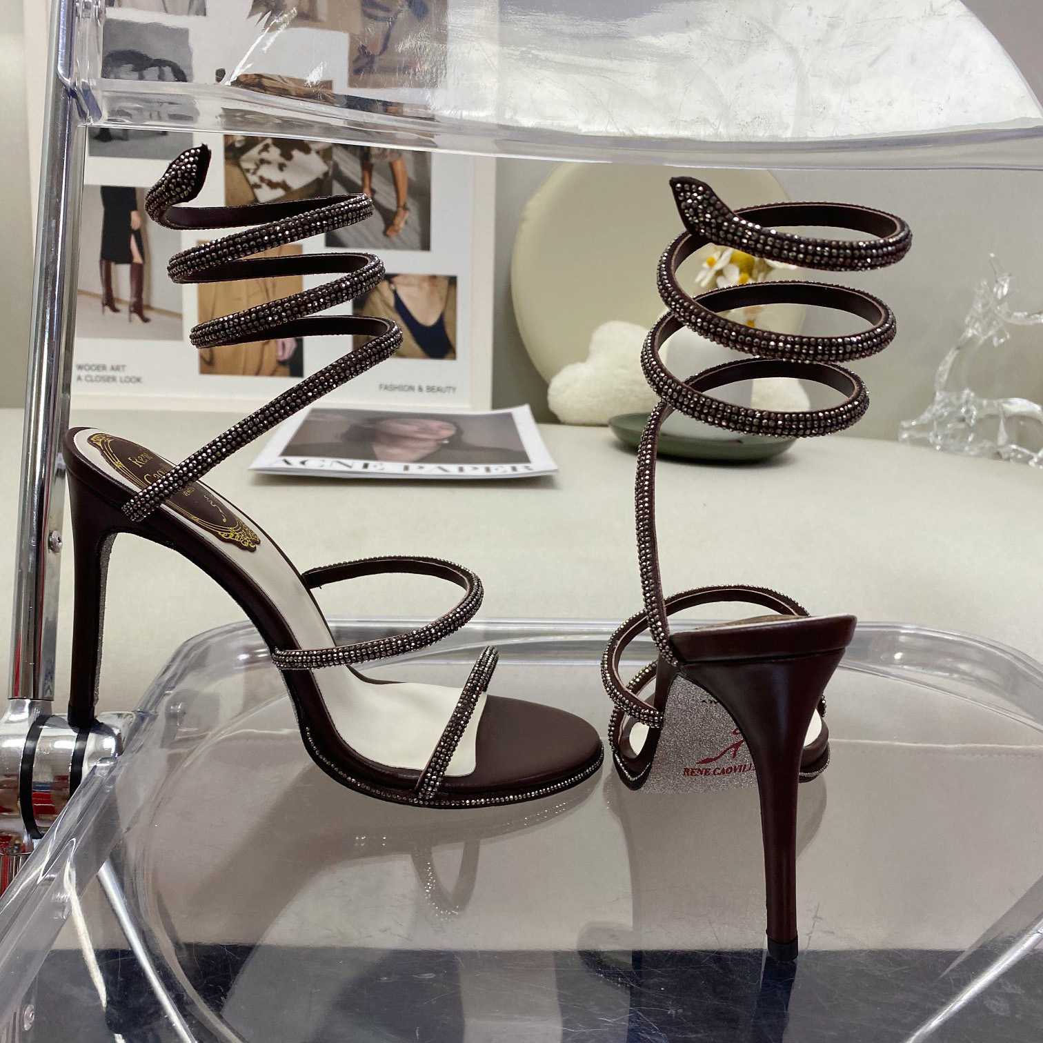 Rene Caovilla Cleo Crystal Coffee Sandal - PerfectKickZ