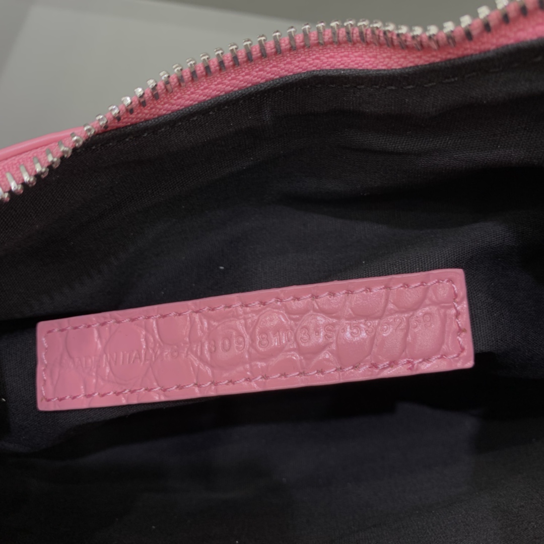 Balenciaga Le Cagole Small Shoulder Bag Crocodile Embossed In Pink - PerfectKickZ