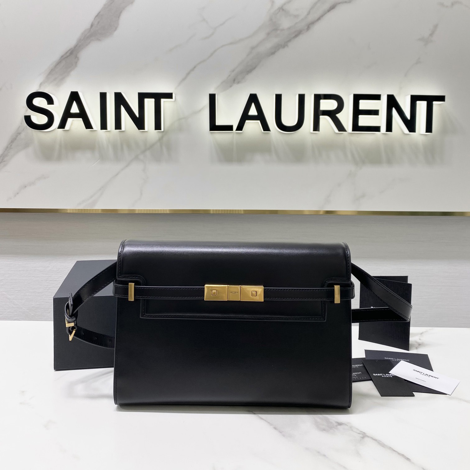 Saint Laurent Manhattan Shoulder Bag In Box Saint Laurent Leather - PerfectKickZ